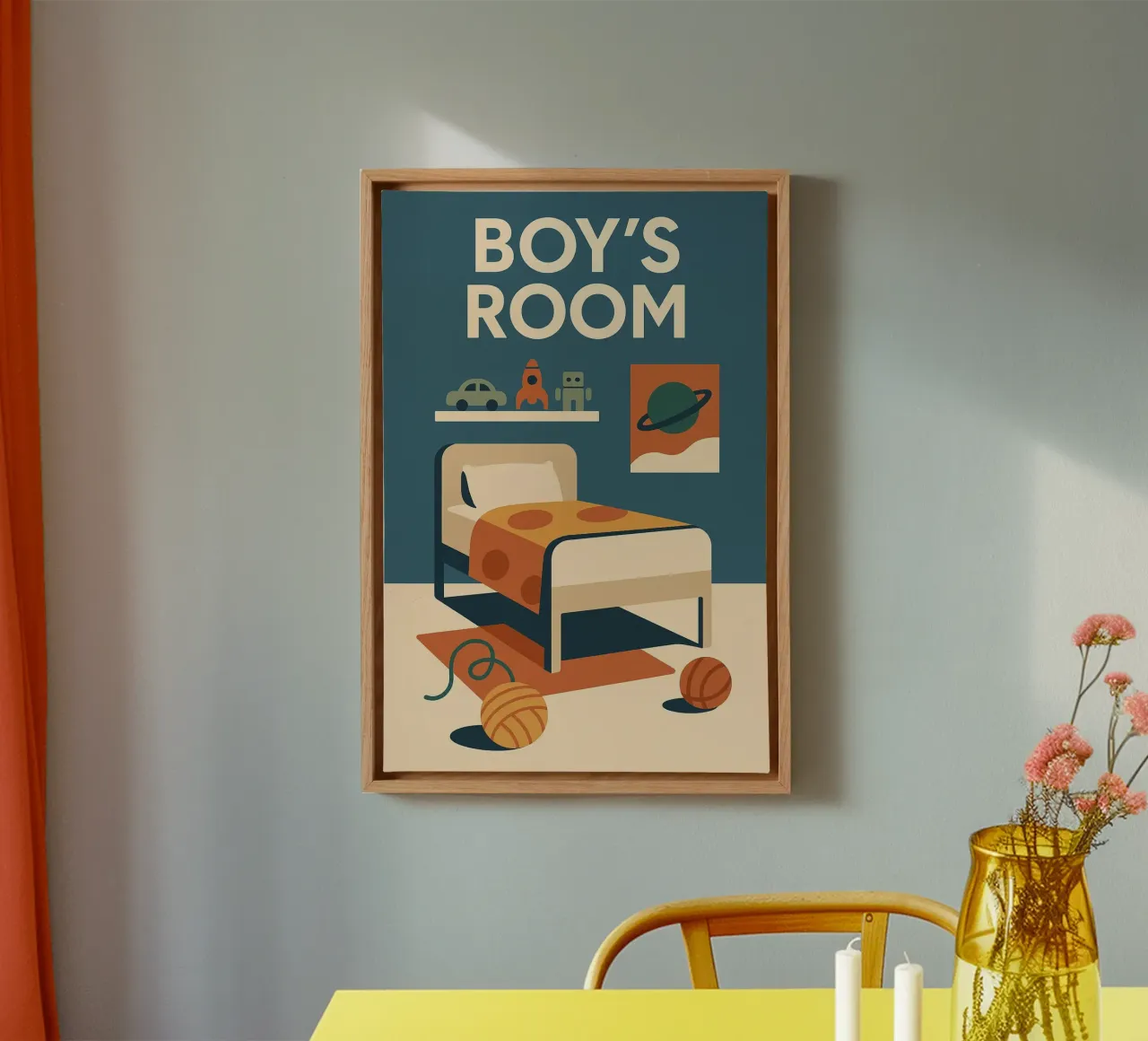 BOY'S ROOM - L'universo retrò e spaziale dei piccoli avventurieri tela da So Cute Land - Affiches et posters