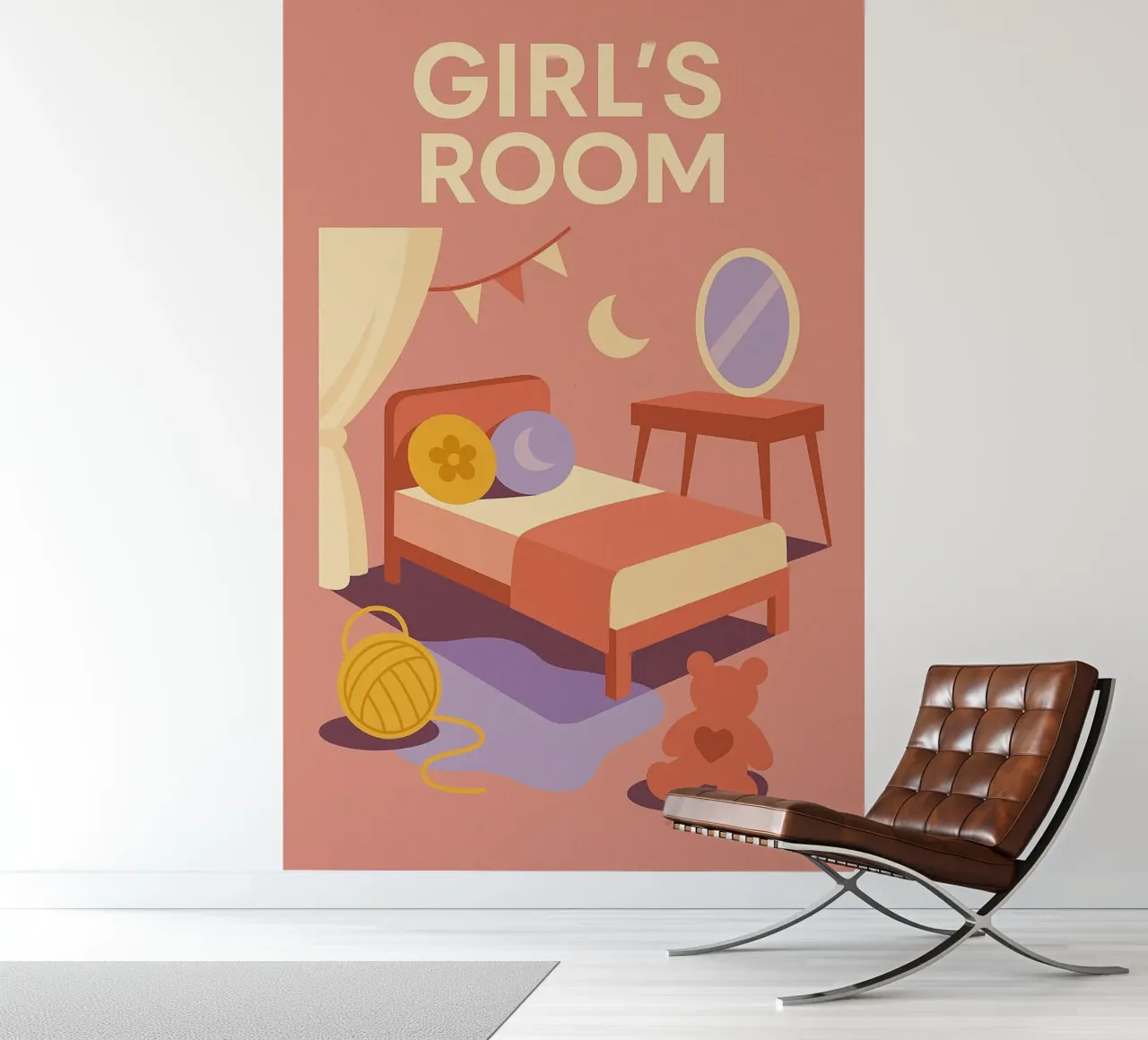 HABITACIÓN DE NIÑA - Una habitación dulce papel para pared de So Cute Land - Affiches et posters