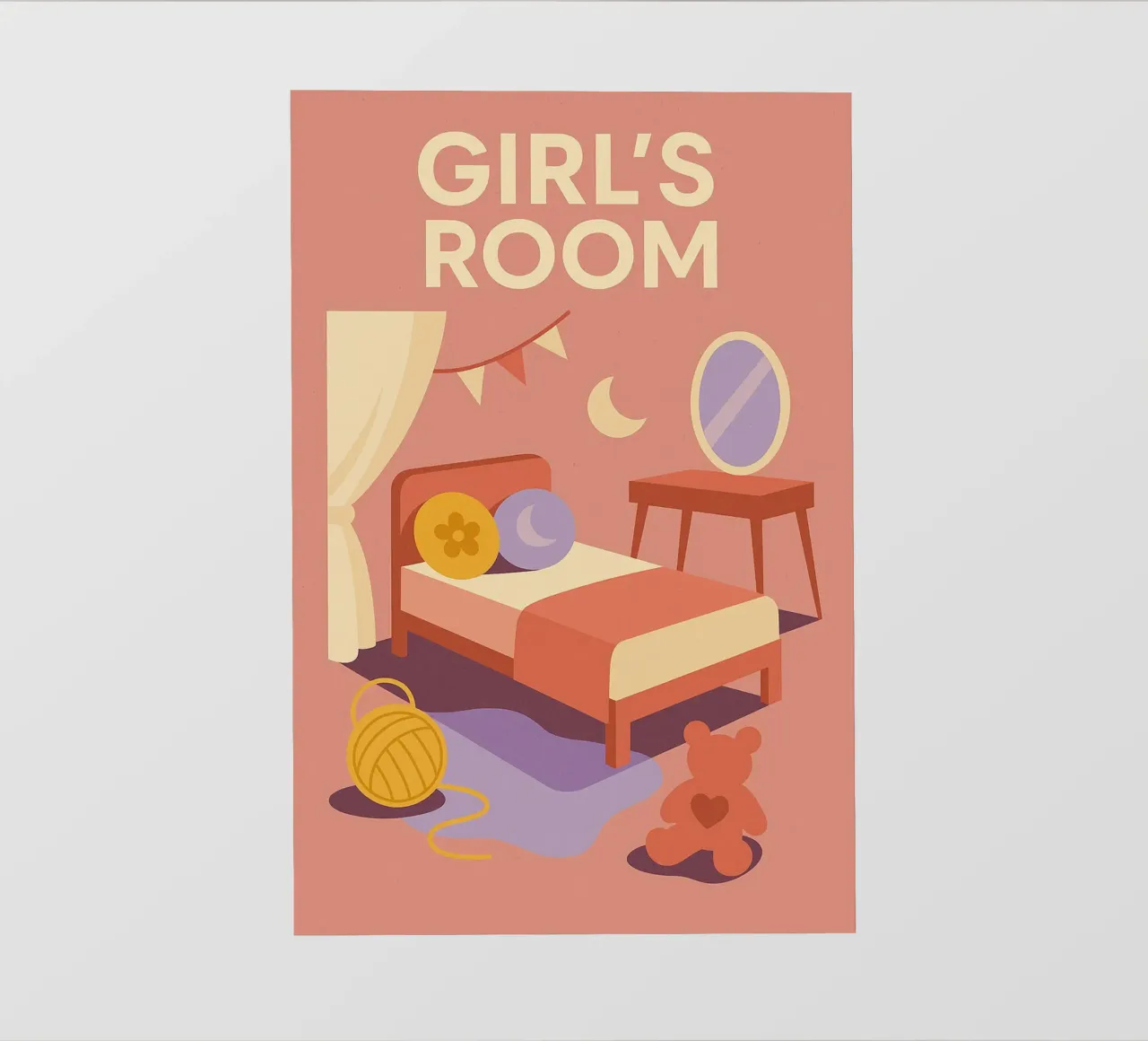 HABITACIÓN DE NIÑA - Una habitación dulce papel para pared de So Cute Land - Affiches et posters