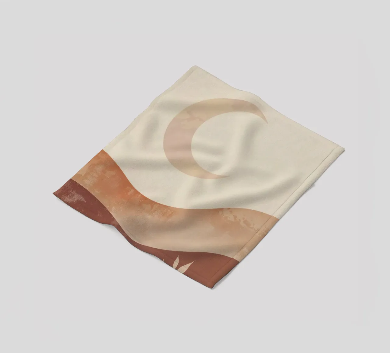 Boho Maan Herfst Aards Minimal Spiritueel Landschap Kunst fleecedeken van Gentle Echoes Art