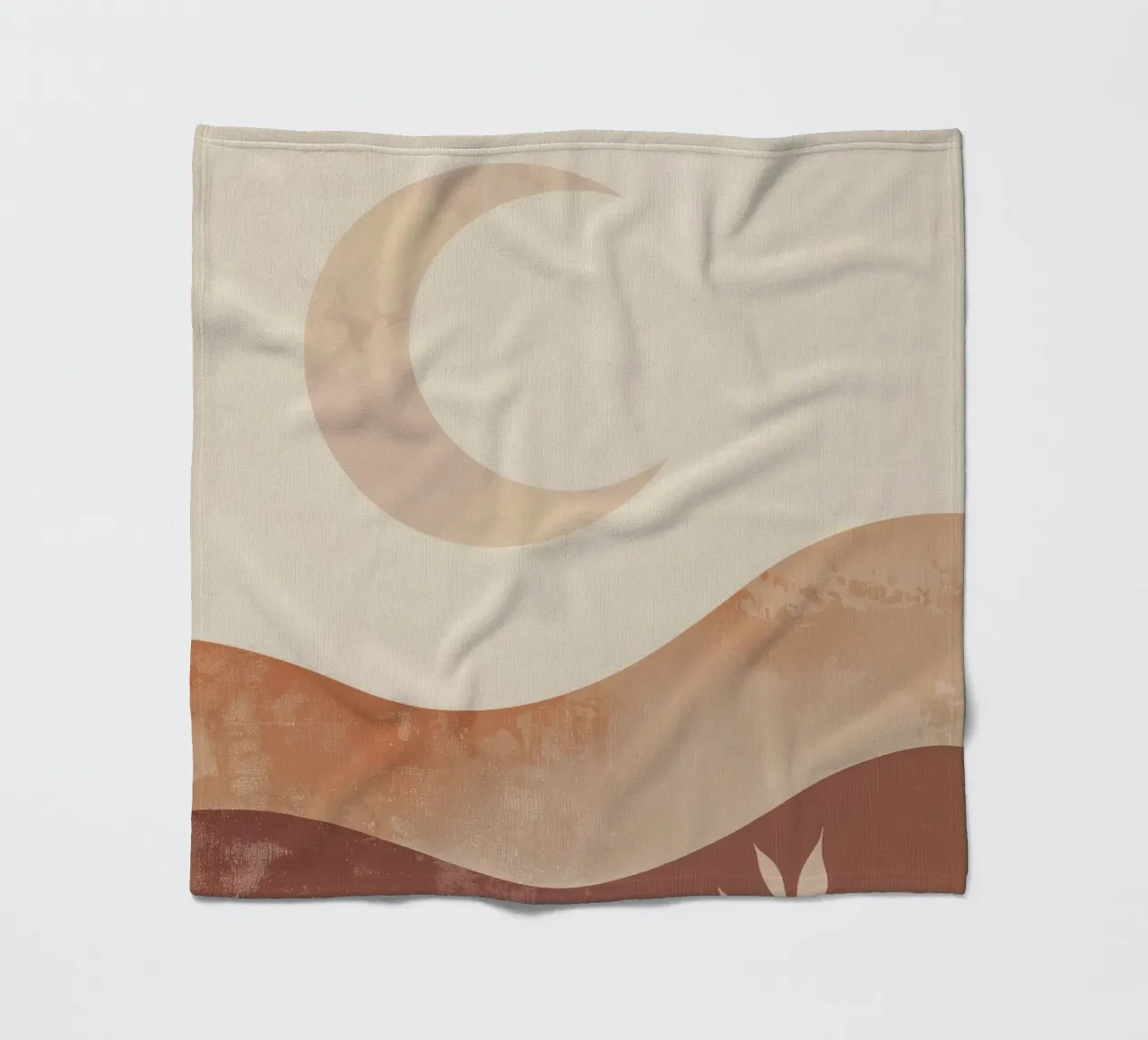 Boho Maan Herfst Aards Minimal Spiritueel Landschap Kunst fleecedeken van Gentle Echoes Art