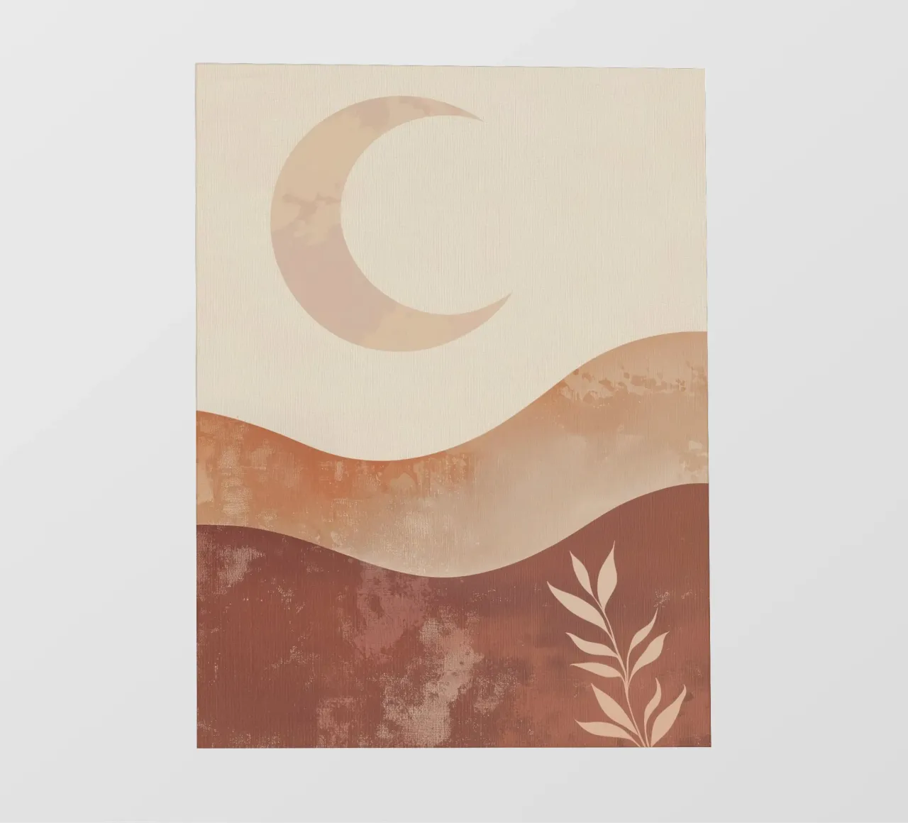 Boho Maan Herfst Aards Minimal Spiritueel Landschap Kunst pvc-zeil van Gentle Echoes Art