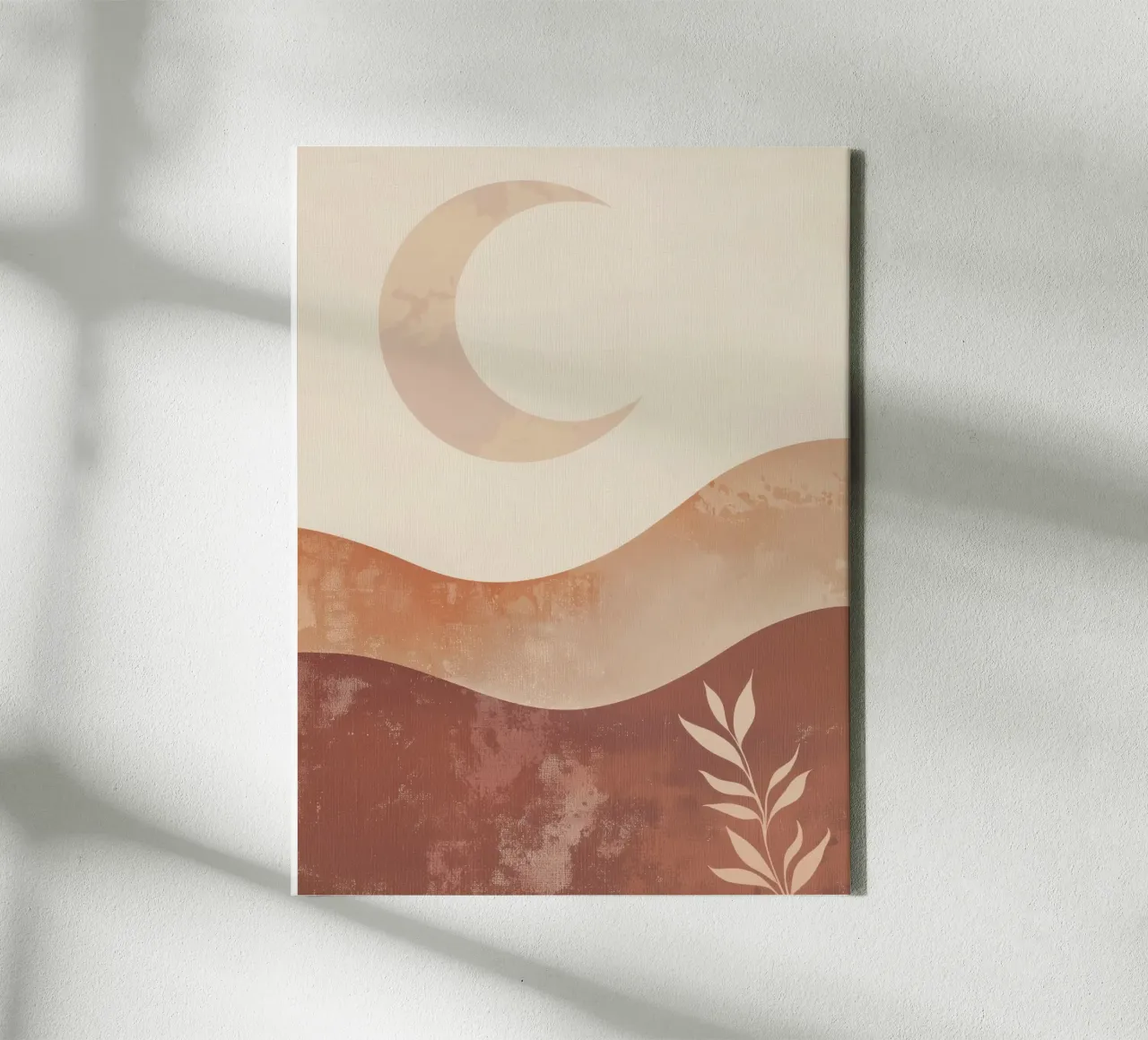 Boho Maan Herfst Aards Minimal Spiritueel Landschap Kunst canvas van Gentle Echoes Art