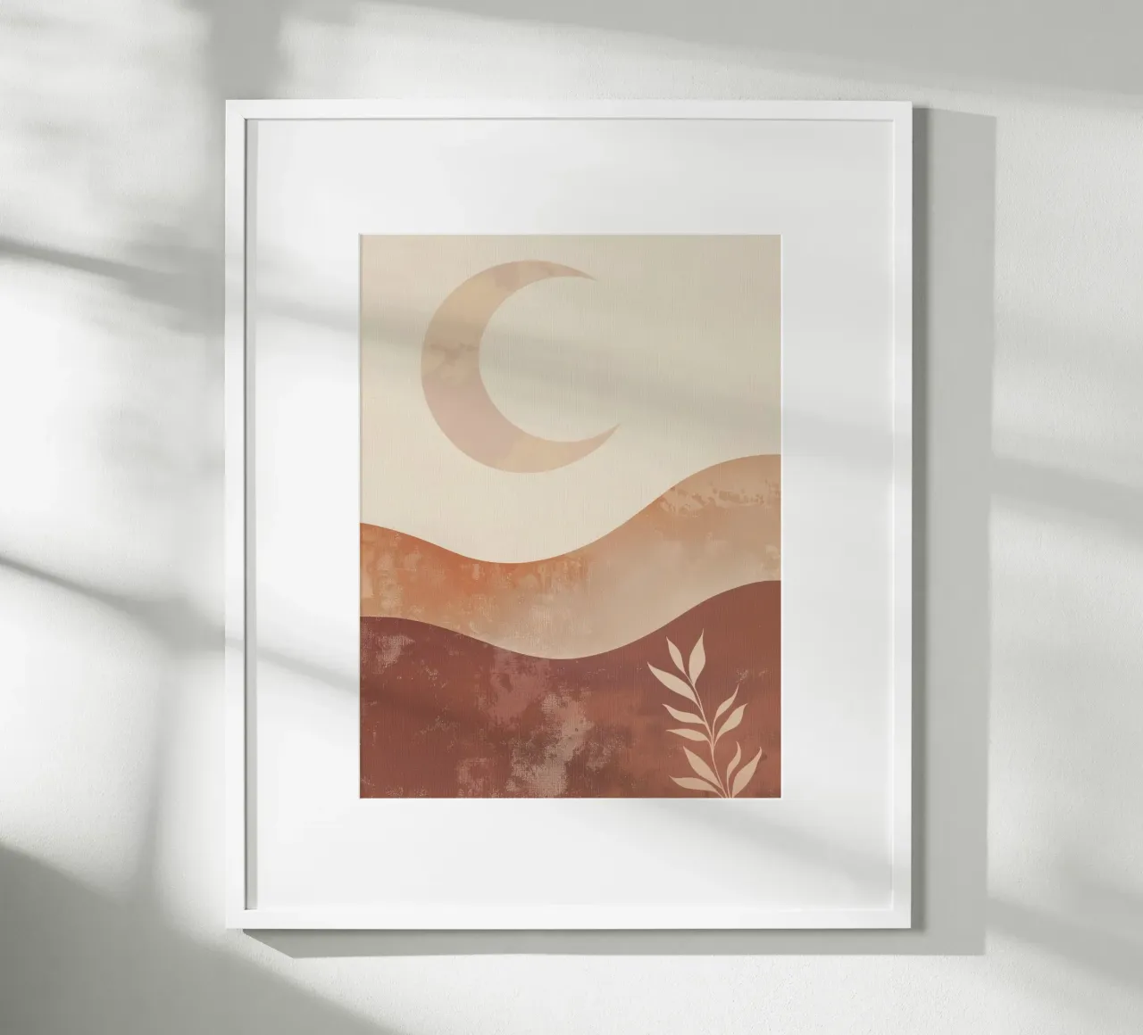 Boho Maan Herfst Aards Minimal Spiritueel Landschap Kunst hahnemühle van Gentle Echoes Art