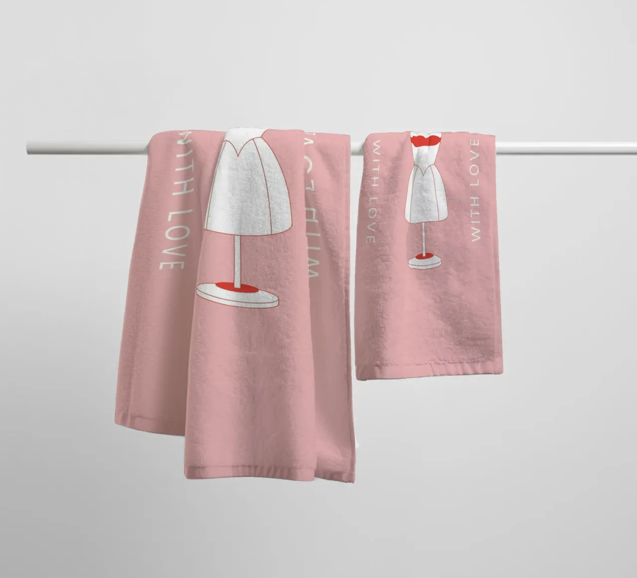 Con amore rosa asciugamano da bagno da janamossmann