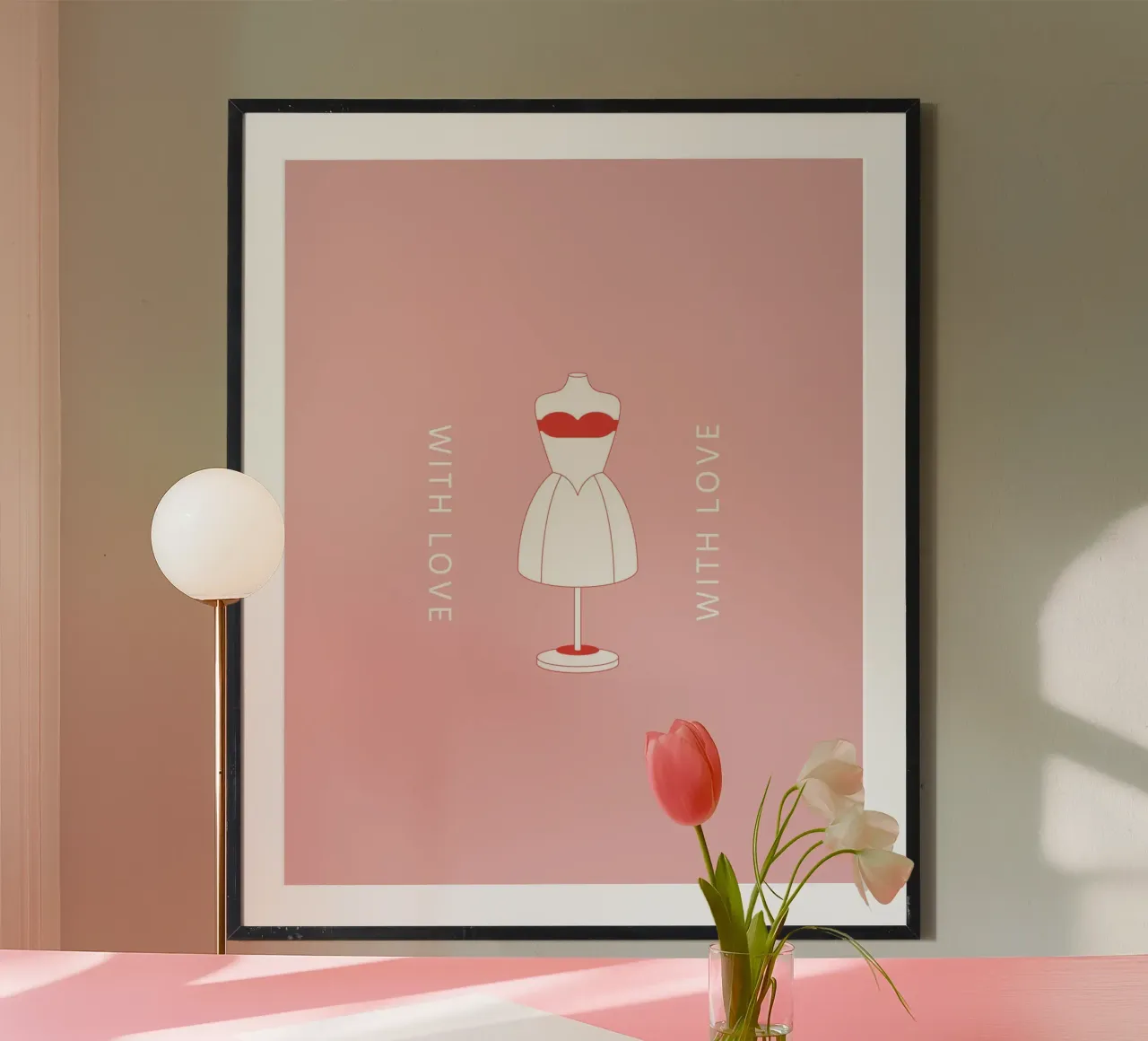 Con amore rosa carta hahnemühle da janamossmann