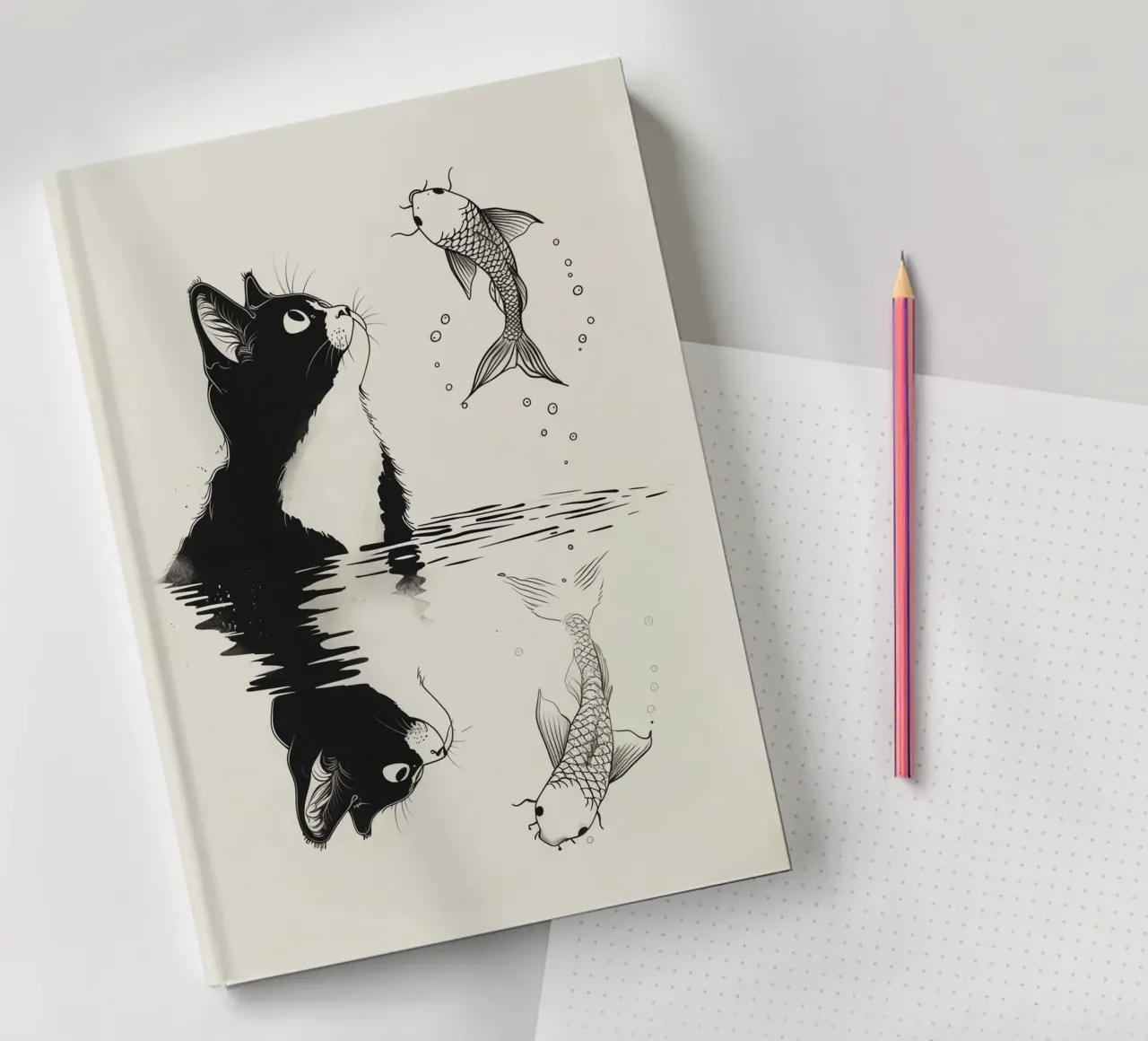 Cat and fish notebook by 2toastdesign