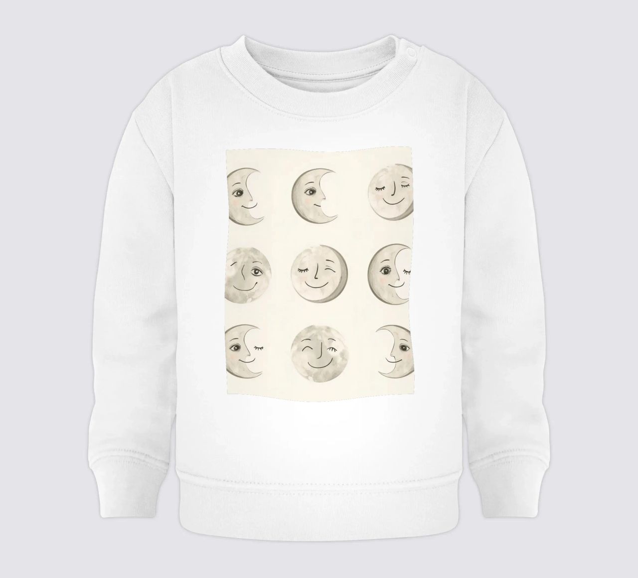 Facce di luna sorridenti in diverse fasi con vari volti felpa neonato da DesignDoodle