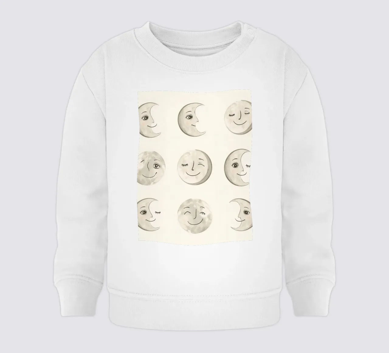 Facce di luna sorridenti in diverse fasi con vari volti felpa neonato da DesignDoodle