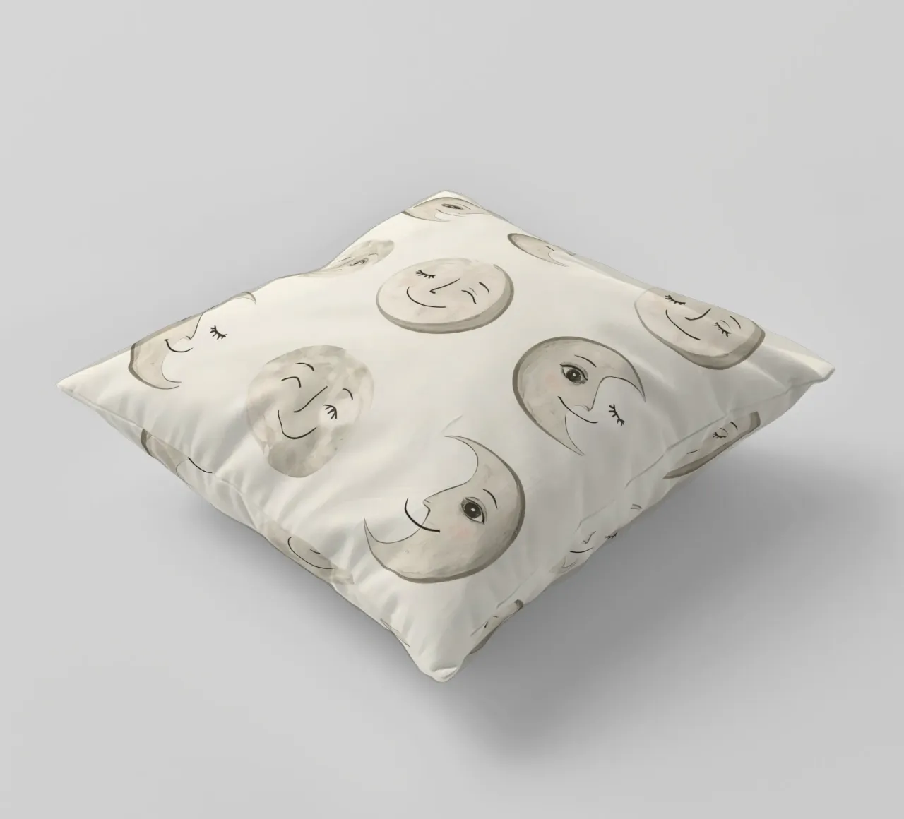 Facce di luna sorridenti in diverse fasi con vari volti cuscino da DesignDoodle