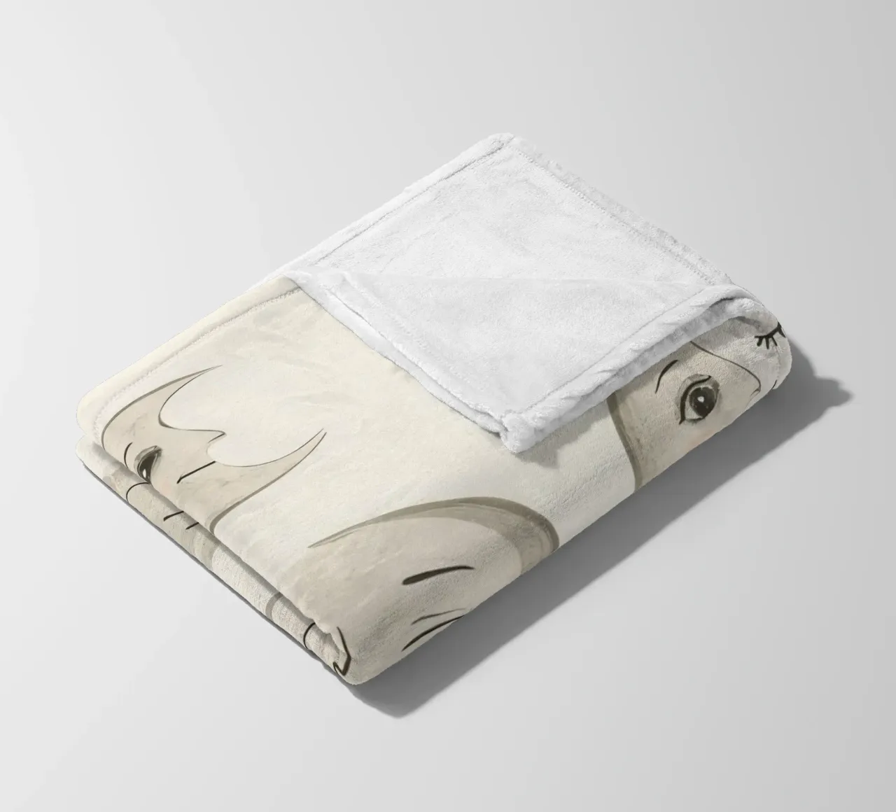 Smiling Moon Faces in Different Phases with Various faces fleece blanket by DesignDoodle