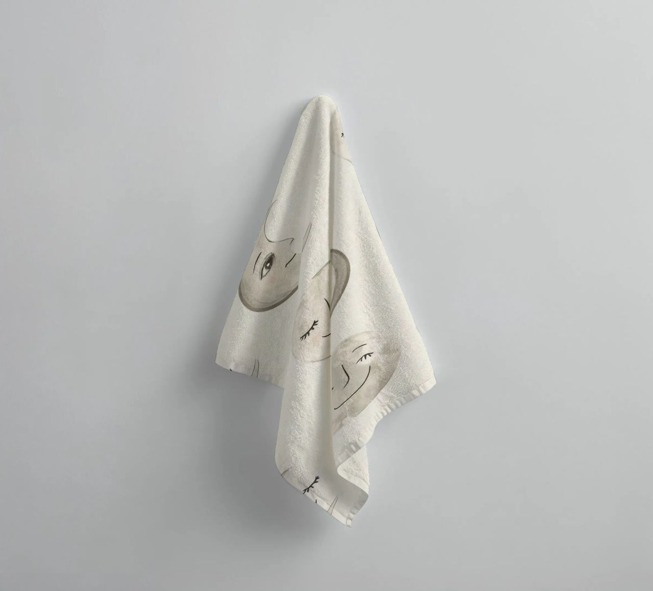 Smiling Moon Faces in Different Phases with Various faces towel by DesignDoodle