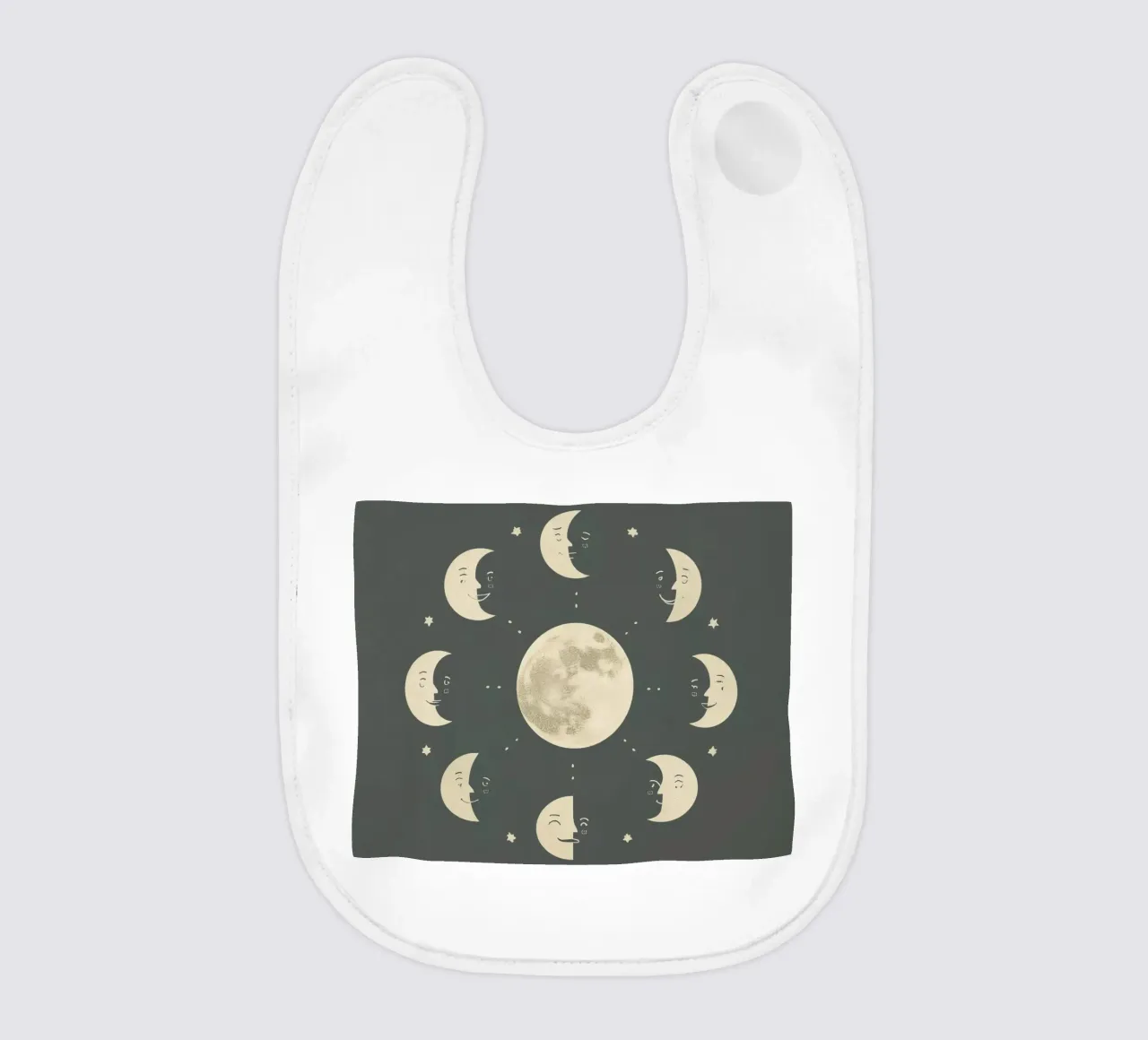 Moon faces shows full moon at center bavaglino da DesignDoodle