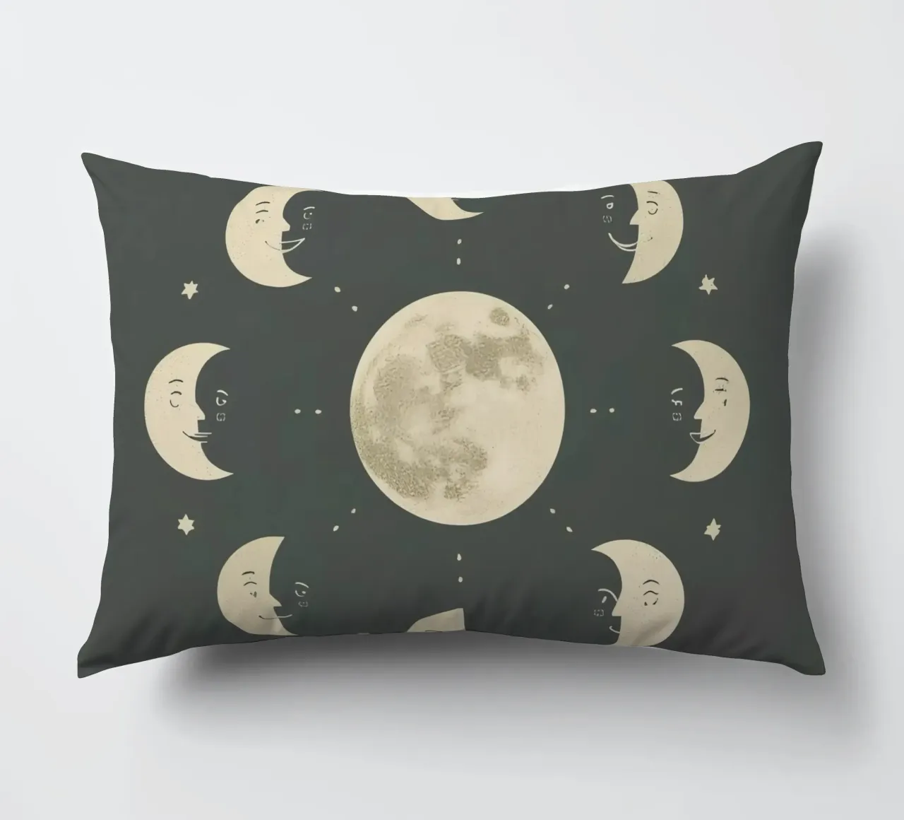 Moon faces shows full moon at center cuscino da DesignDoodle
