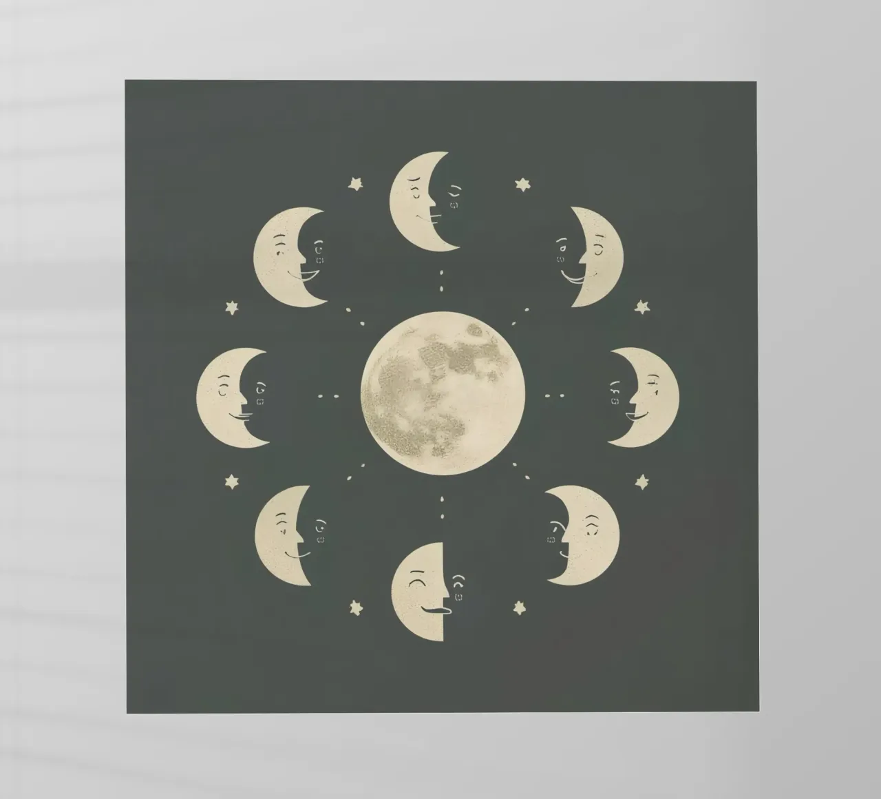 Moon faces shows full moon at center pellicola backlit da DesignDoodle