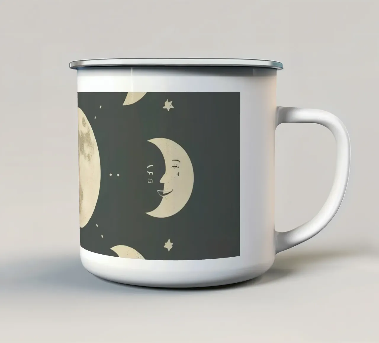 Moon faces shows full moon at center tazza in smalto da DesignDoodle