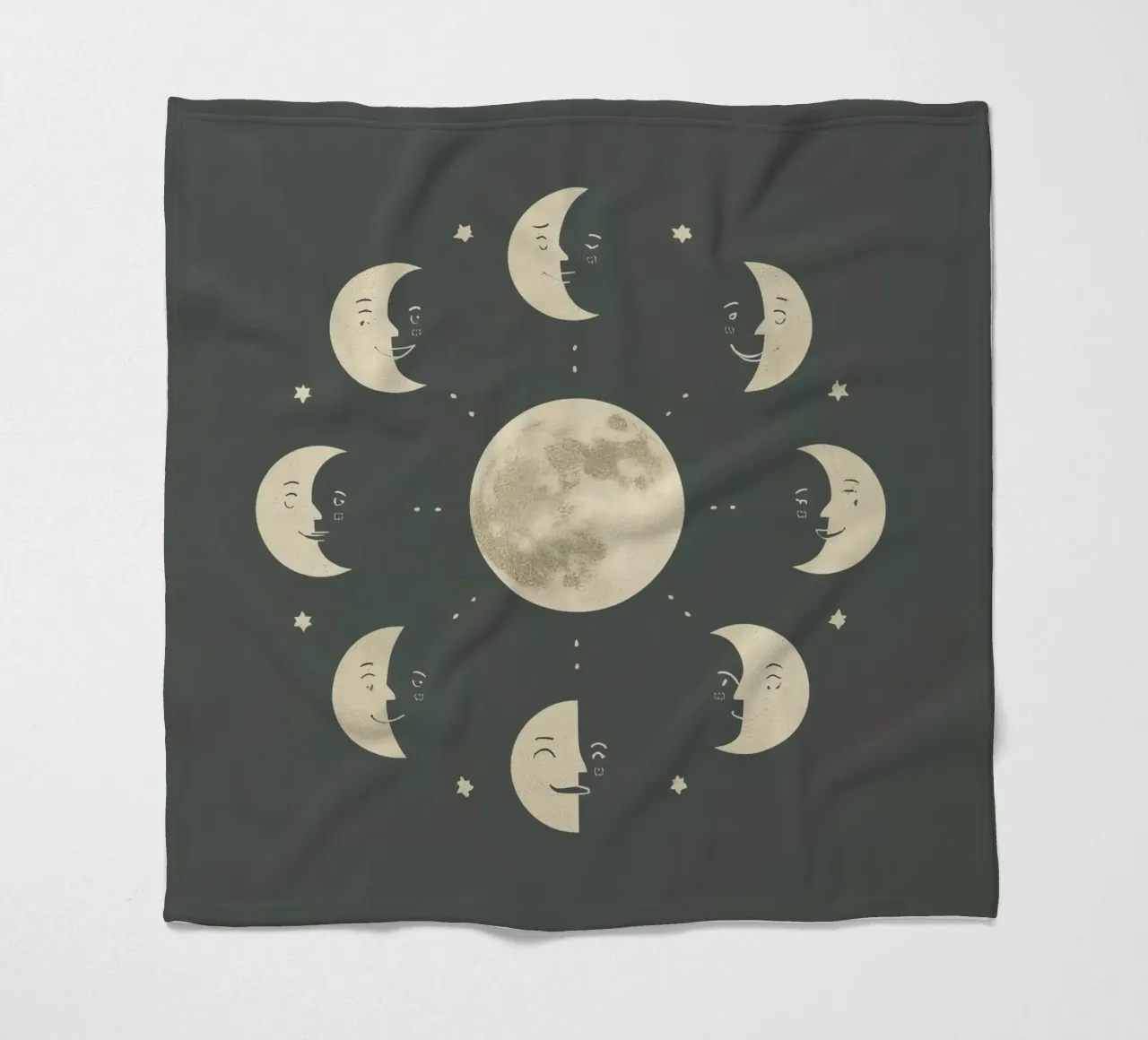 Moon faces shows full moon at center coperta in pile da DesignDoodle