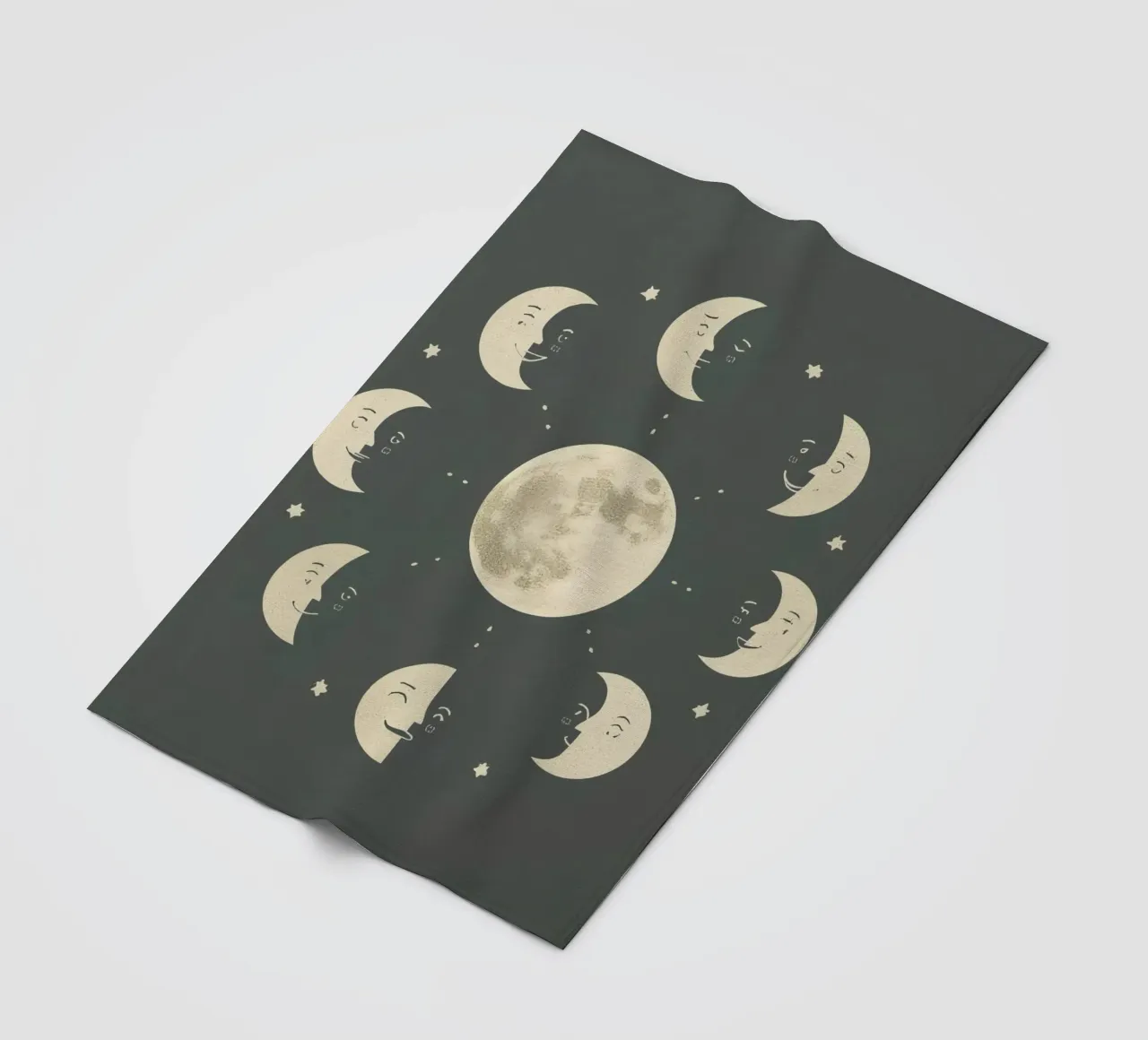 Moon faces shows full moon at center coperta in pile da DesignDoodle