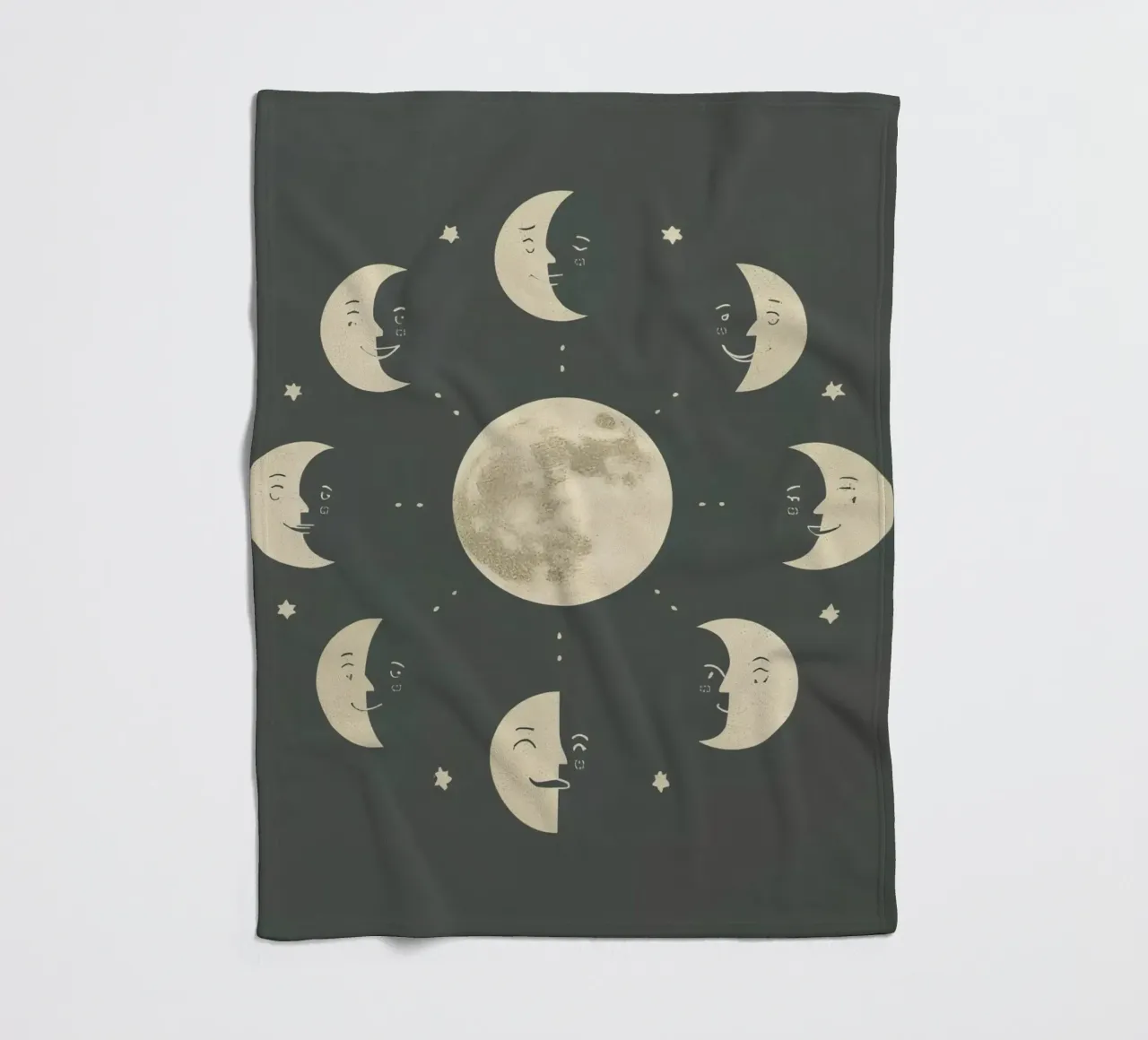 Moon faces shows full moon at center coperta in pile da DesignDoodle