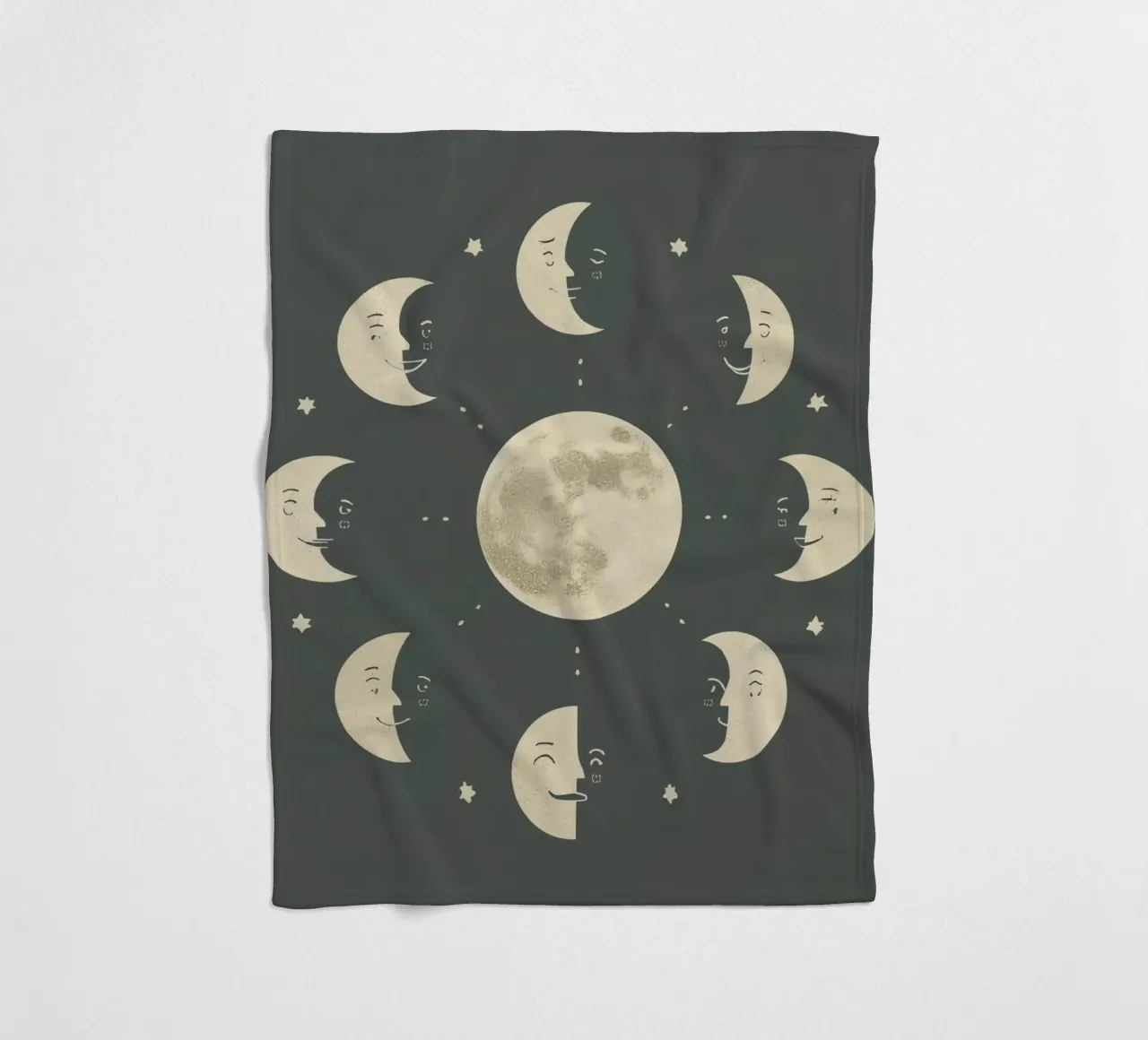 Moon faces shows full moon at center coperta in pile da DesignDoodle