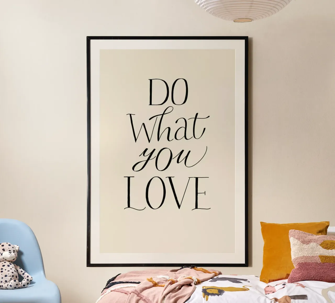 Do What You Love poster con telaio in legno da Graphite