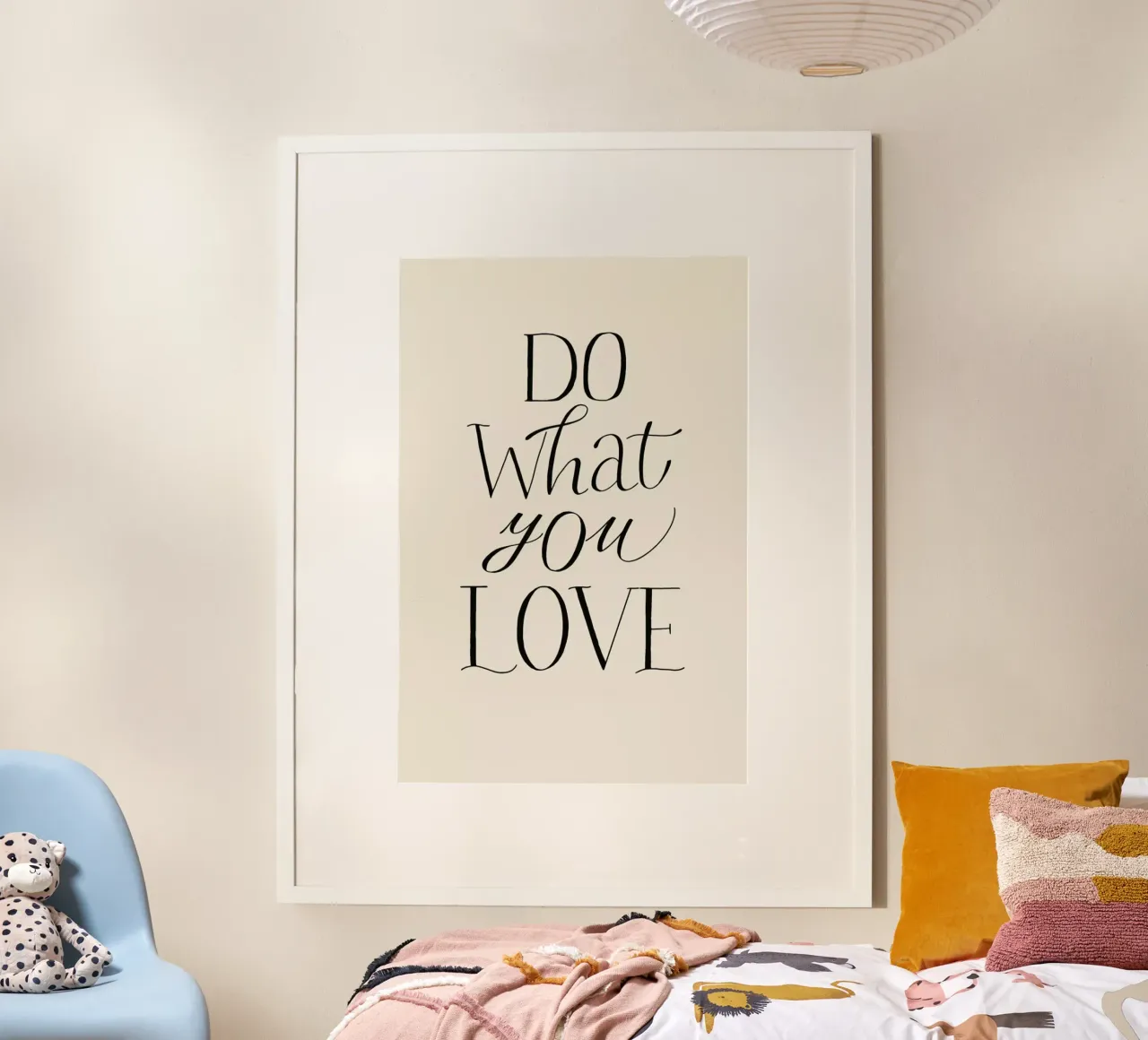 Do What You Love poster con telaio in legno da Graphite