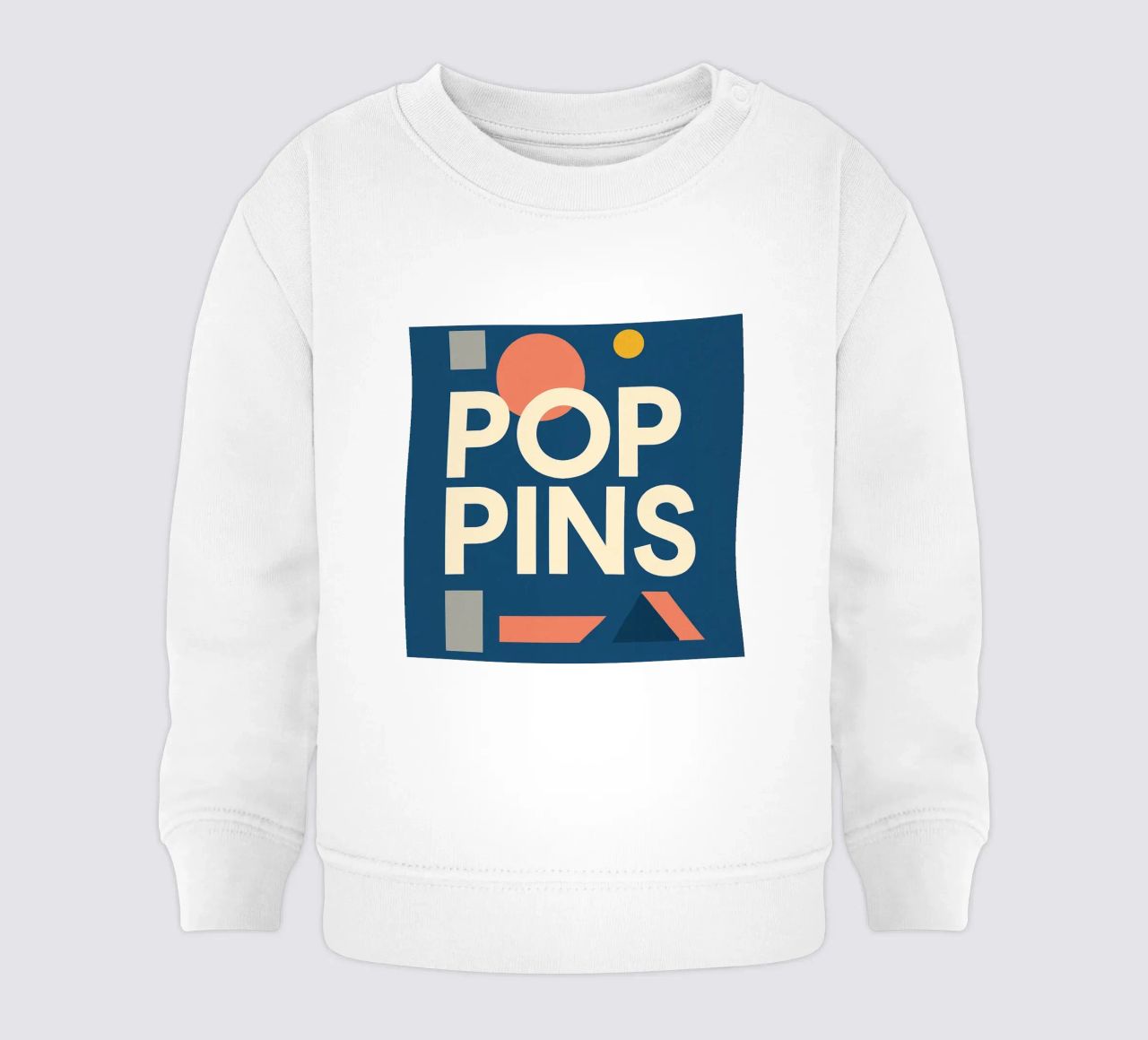 POP PINS - Tipografia felice e forme giocose felpa neonato da Art Typo Essentiel
