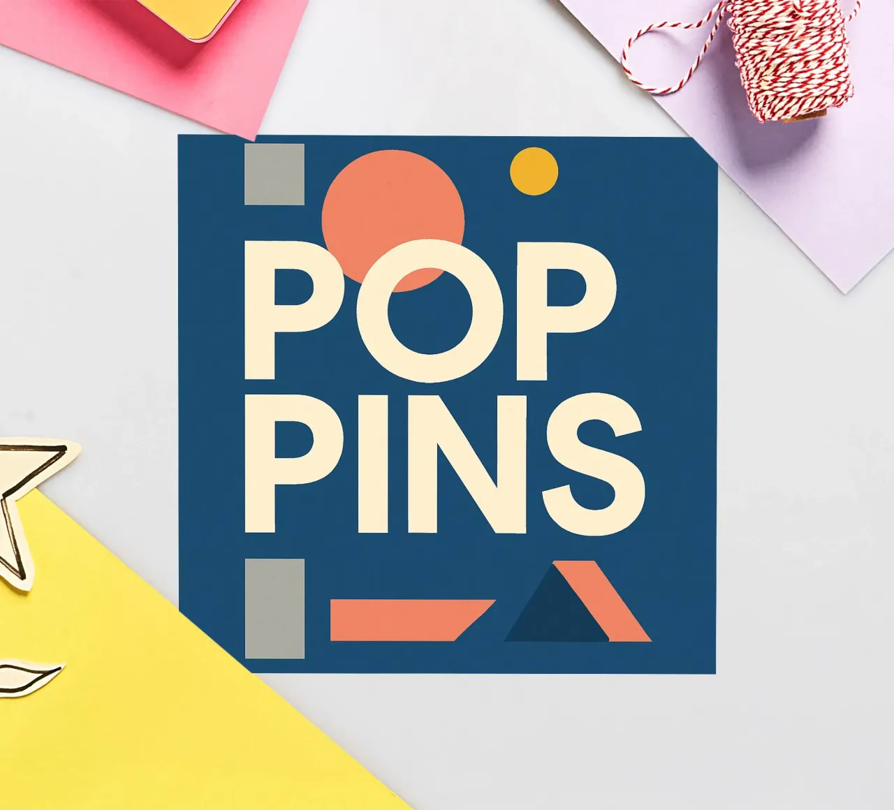 POP PINS - Fuentes alegres y formas divertidas pegatina de Art Typo Essentiel