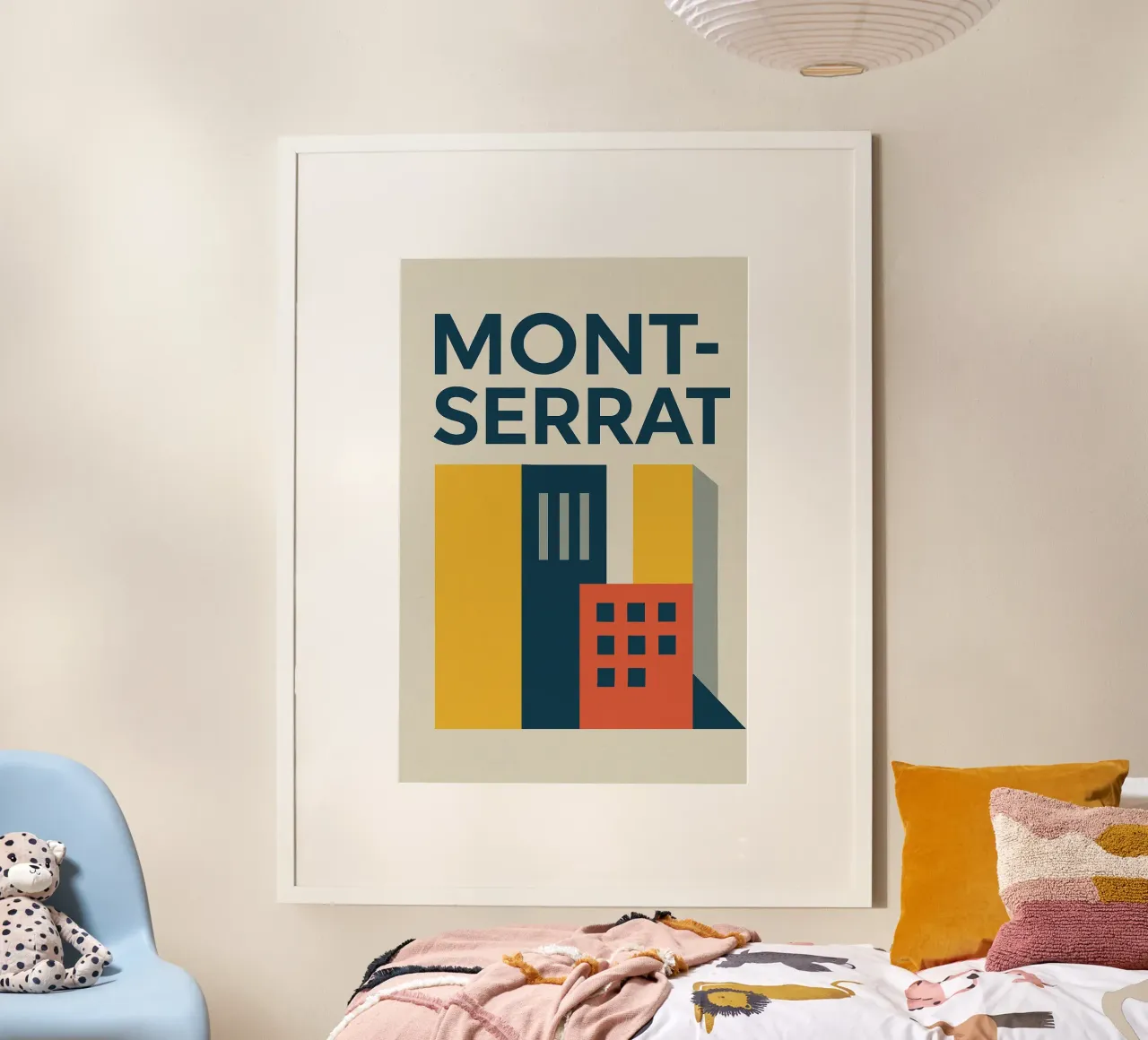 MONTSERRAT - Urbanistica in tipografia poster con telaio in legno da Art Typo Essentiel