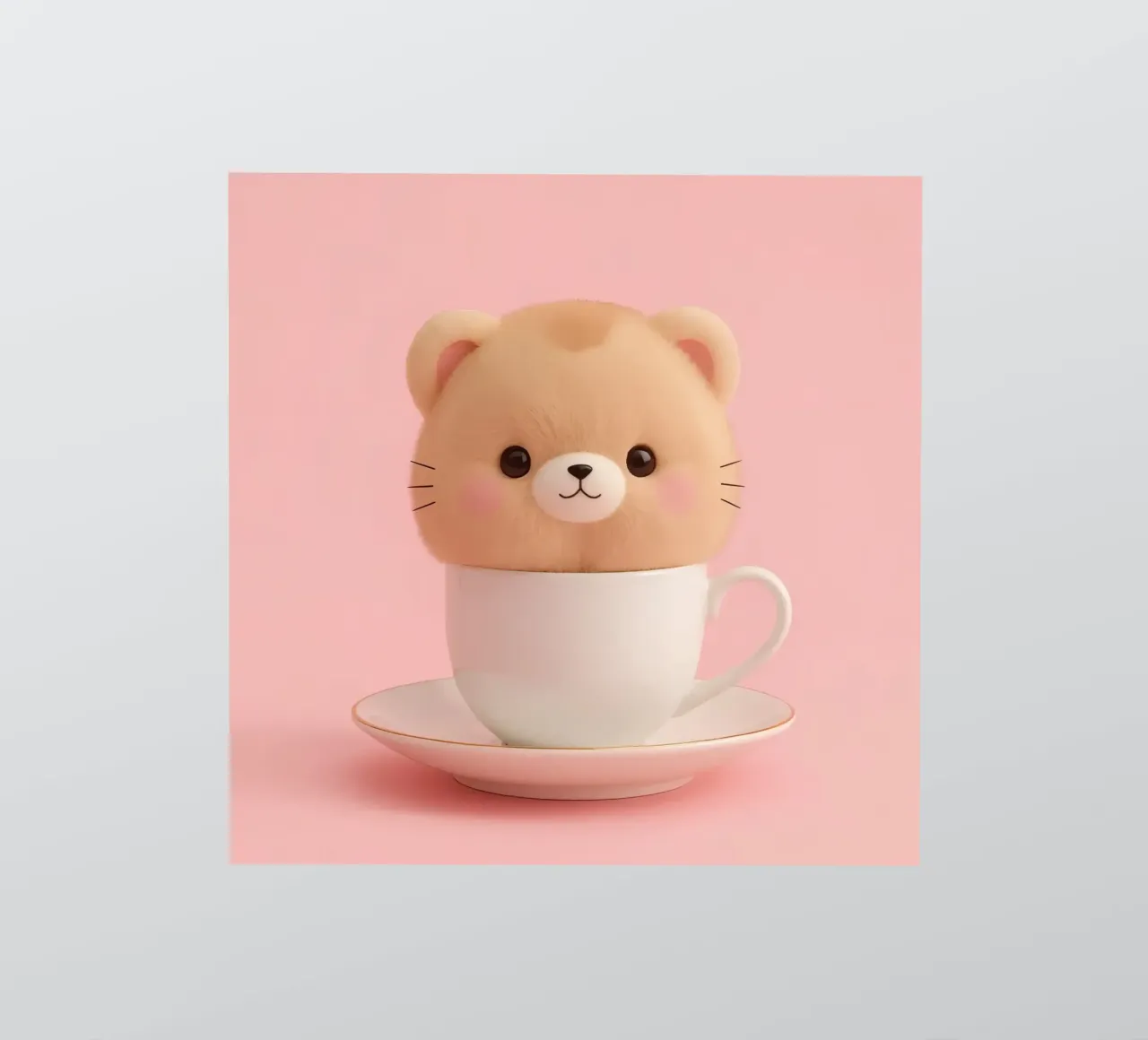 Der niedliche Plüschbär sitzt in einer weißen Teetasse auf einer passenden Sau Sticker von DesignDoodle