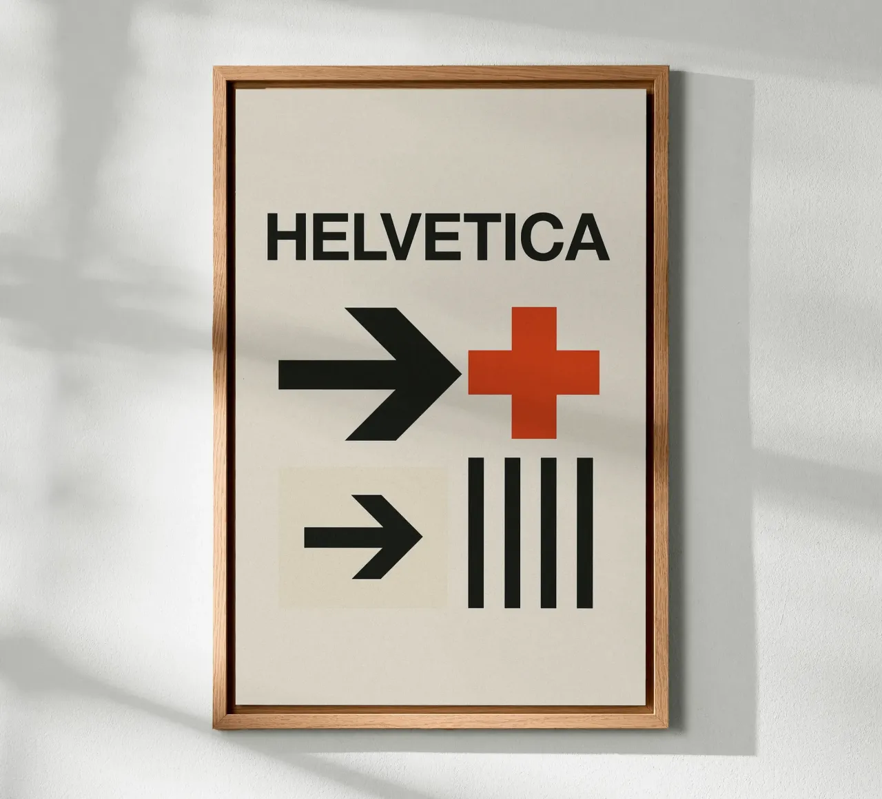 HELVETICA - The power of minimalism canvas with Floater frame by Art Typo Essentiel