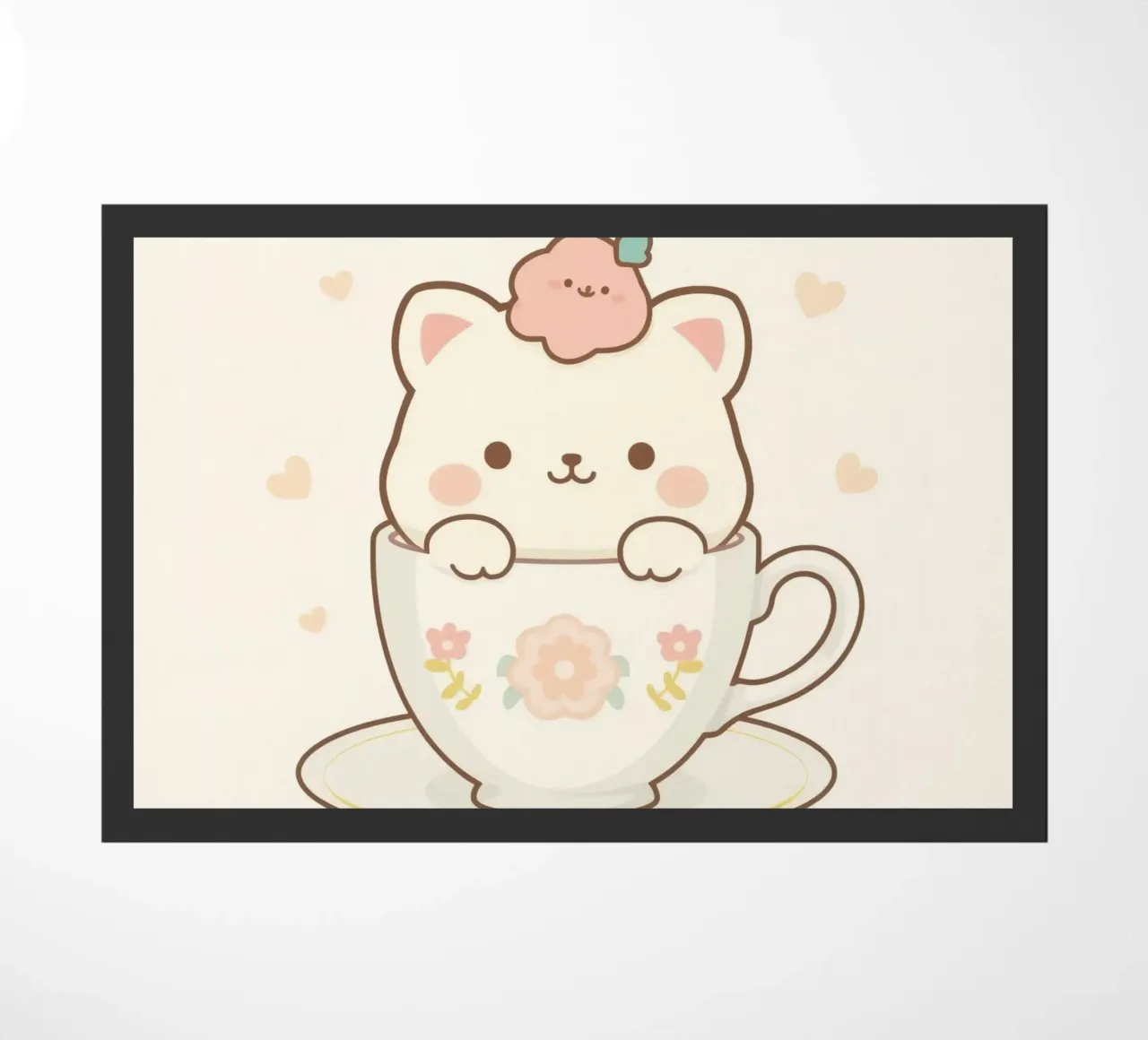 Carino il carretto bianco all'interno di una tazza da tè floreale zerbino da DesignDoodle