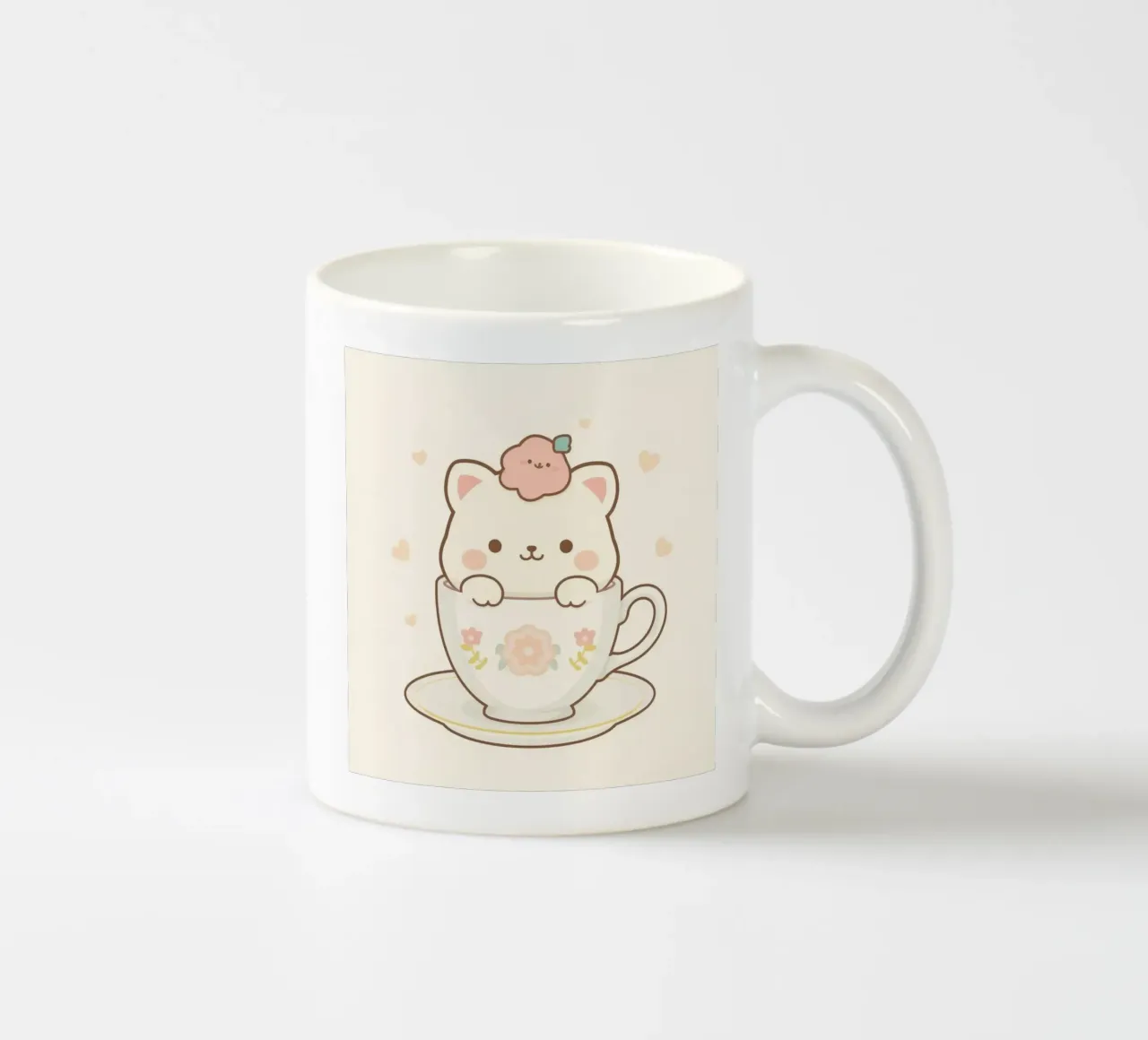 Carino il carretto bianco all'interno di una tazza da tè floreale tazza in ceramica da DesignDoodle