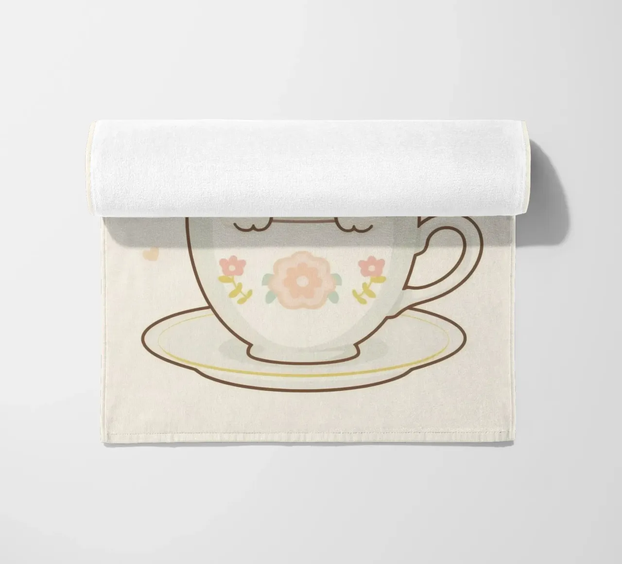 Carino il carretto bianco all'interno di una tazza da tè floreale telo mare da DesignDoodle