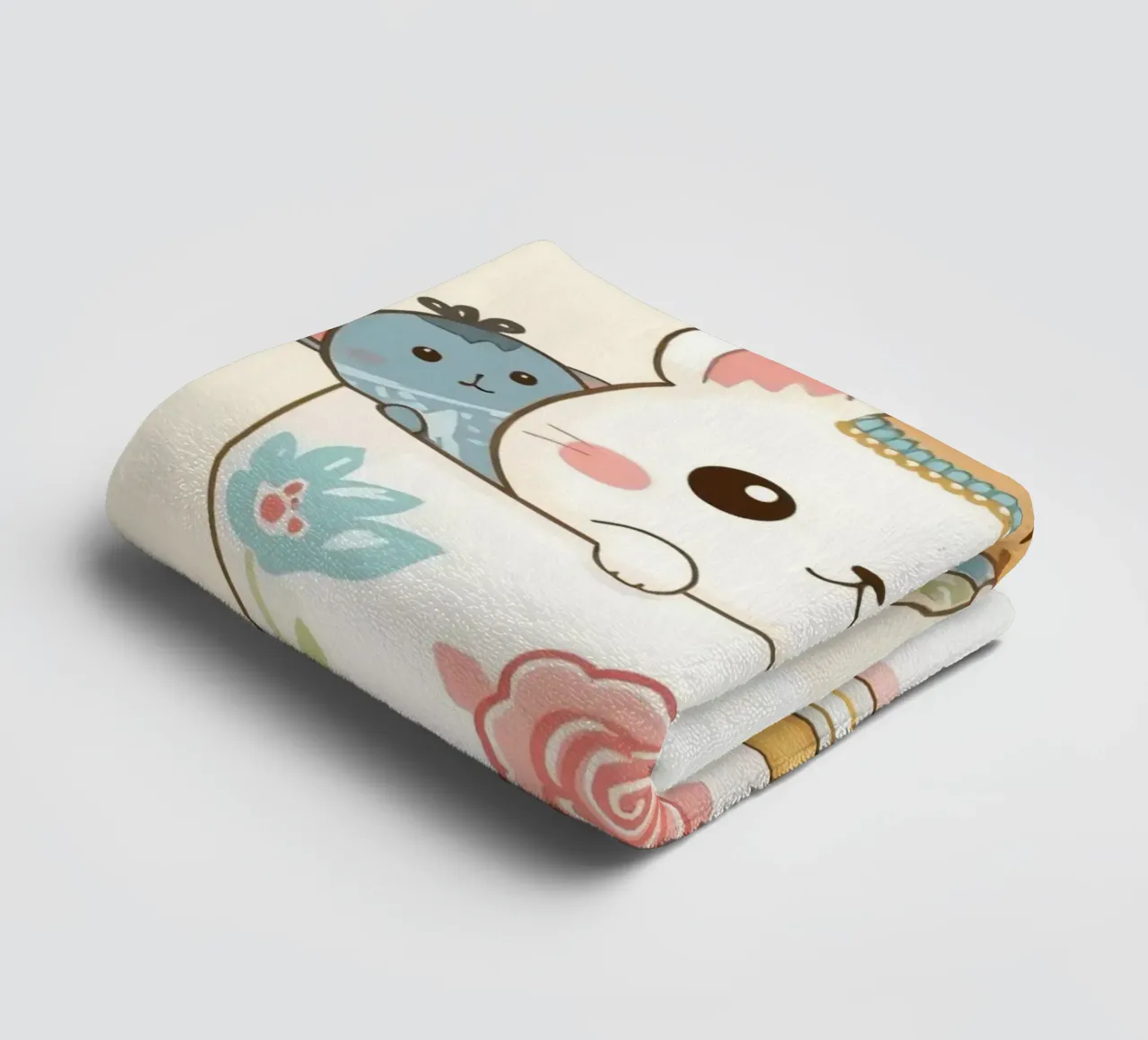 Teneri gattini all'interno di una tazza da tè decorata asciugamano da bagno da DesignDoodle