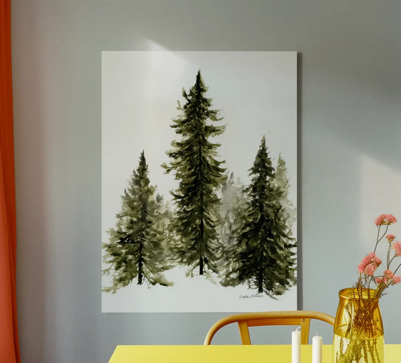 Stilles Wäldchen Leinwand mit Schattenfugenrahmen von Luke Wilder Studio