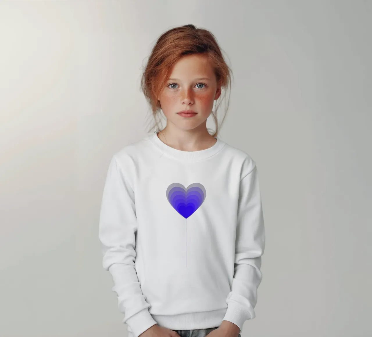 Design fiore cuore - fiore lecca-lecca viola, minimalista felpa bambino da Lilou Art