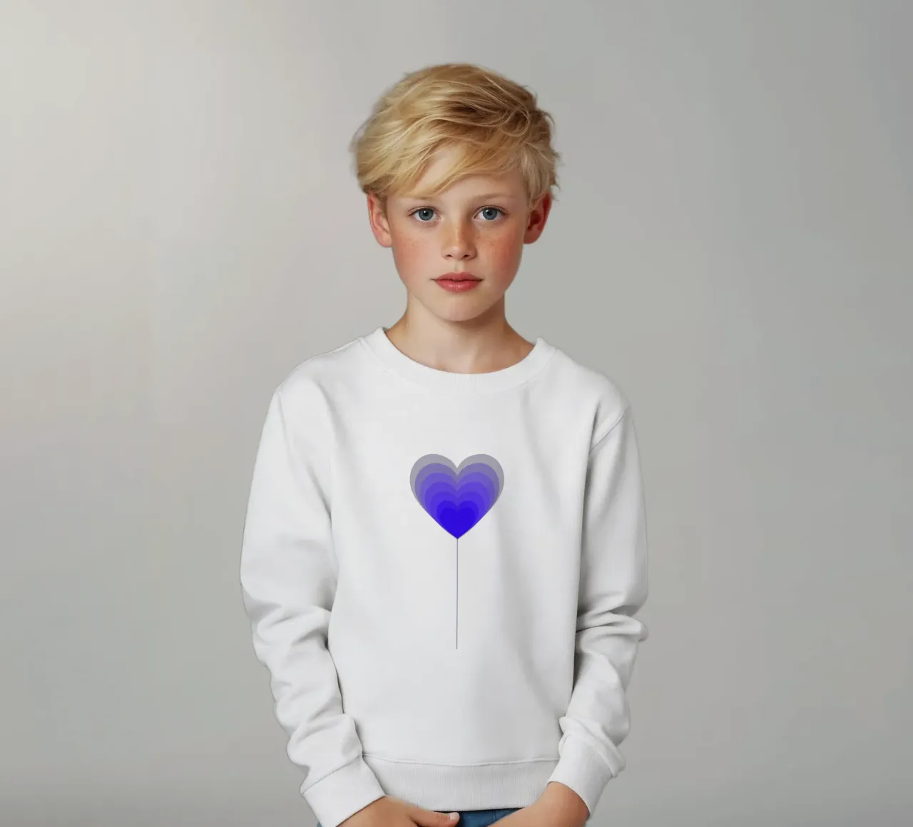 Design fiore cuore - fiore lecca-lecca viola, minimalista felpa bambino da Lilou Art