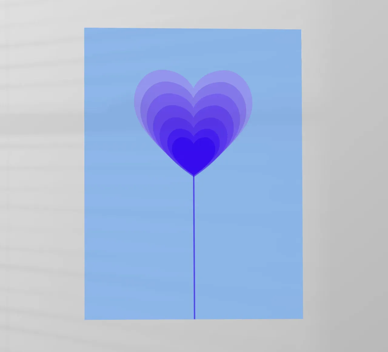 Design fiore cuore - fiore lecca-lecca viola, minimalista pellicola backlit da Lilou Art