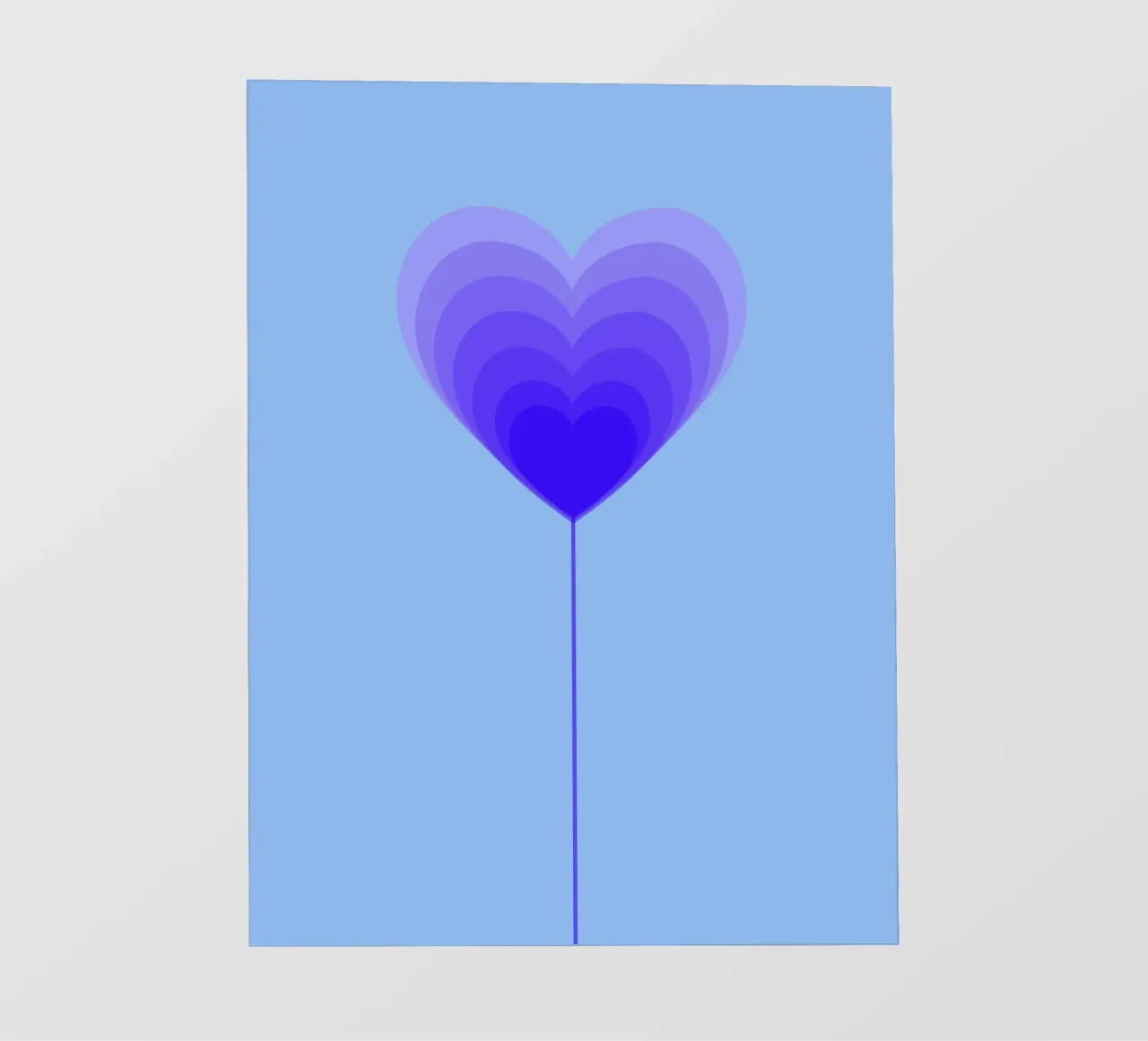 Design fiore cuore - fiore lecca-lecca viola, minimalista pellicola backlit da Lilou Art