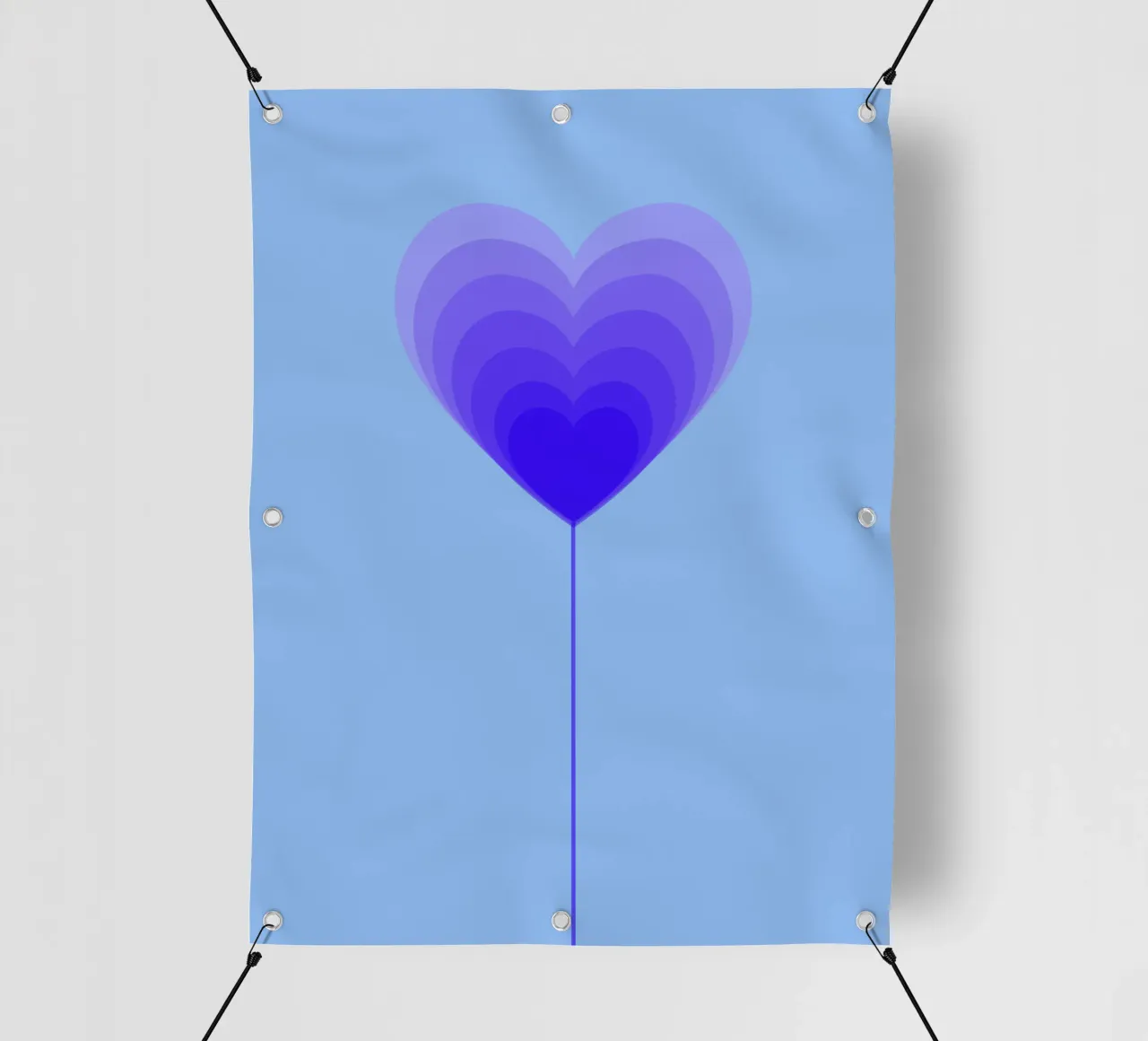 Design fiore cuore - fiore lecca-lecca viola, minimalista telo in pvc da Lilou Art