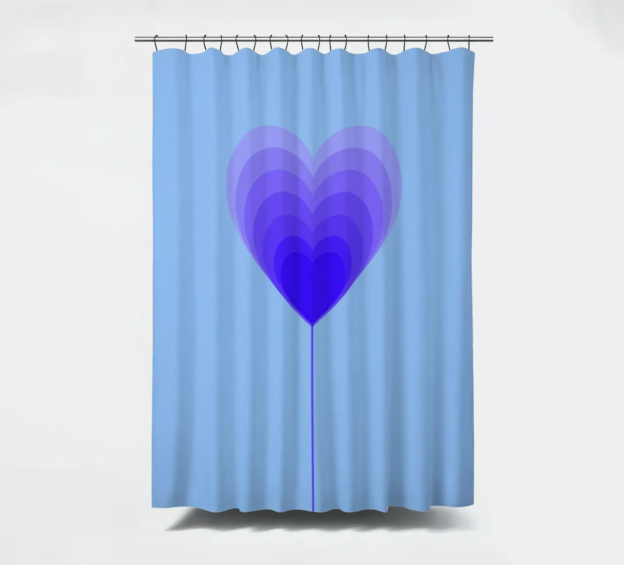 Design fiore cuore - fiore lecca-lecca viola, minimalista tenda da doccia da Lilou Art