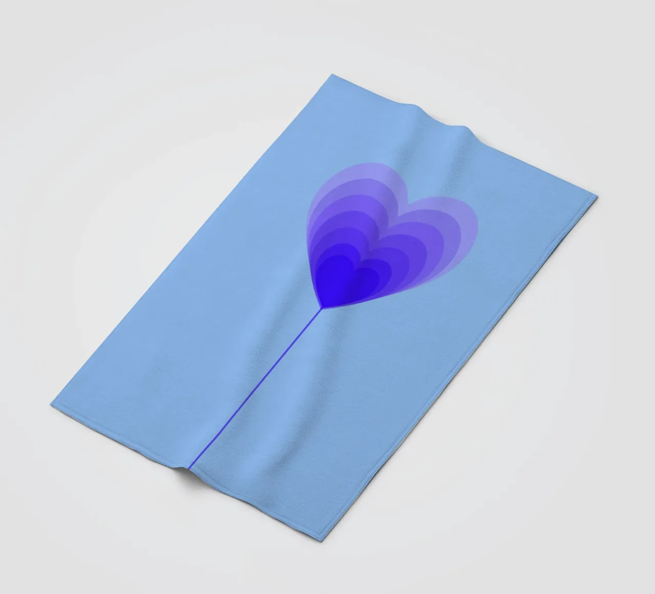 Design fiore cuore - fiore lecca-lecca viola, minimalista coperta in pile da Lilou Art