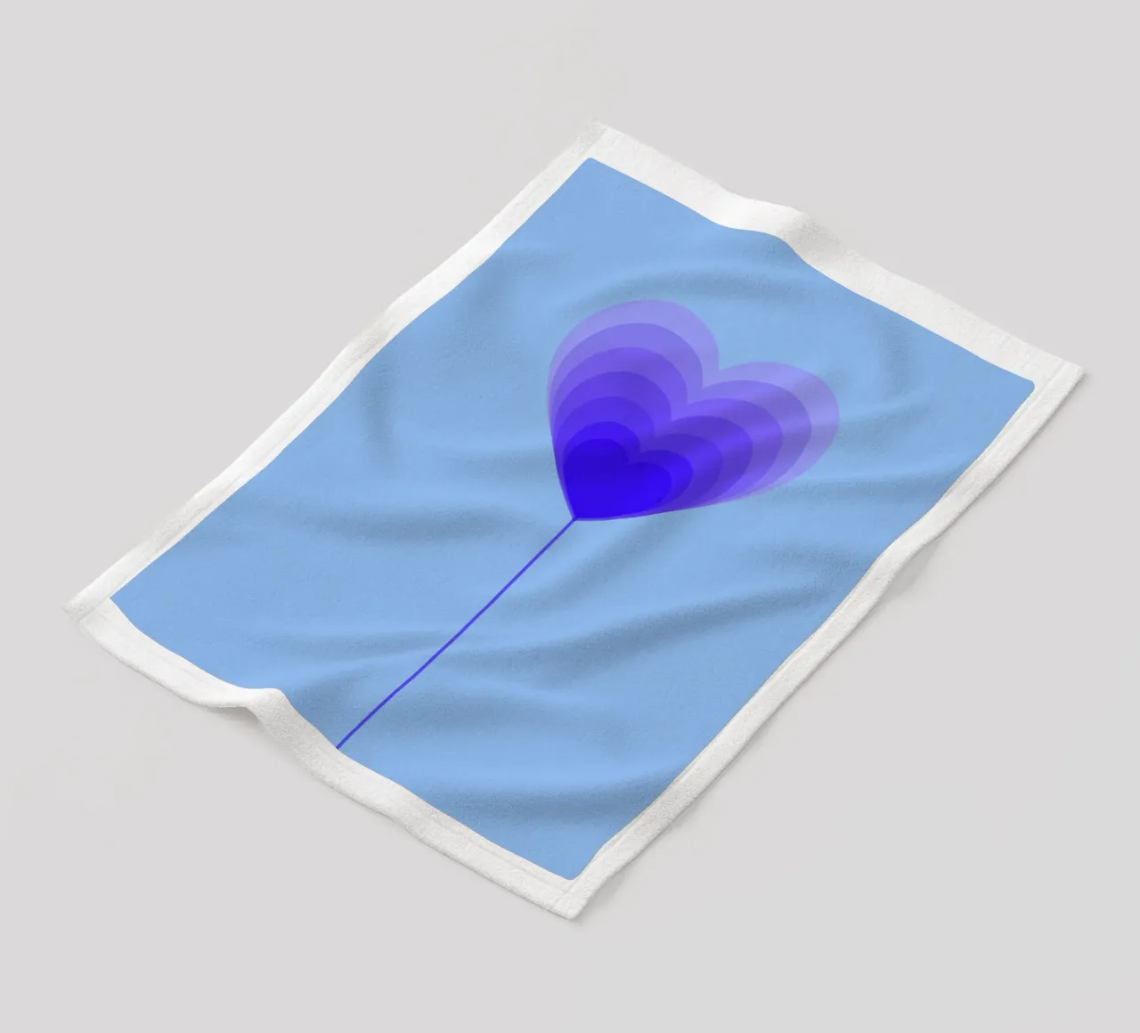 Design fiore cuore - fiore lecca-lecca viola, minimalista coperta in pile da Lilou Art