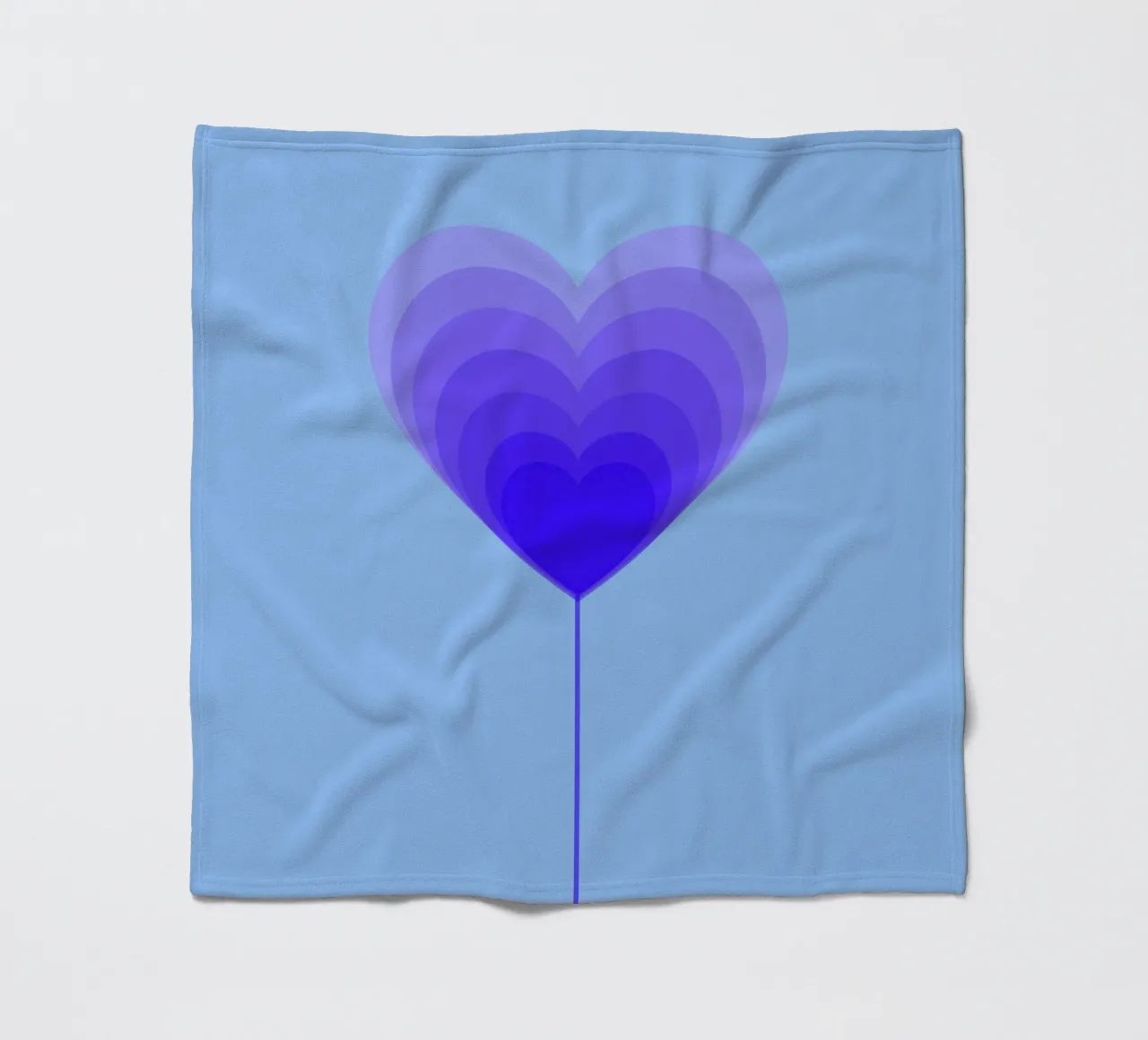 Design fiore cuore - fiore lecca-lecca viola, minimalista coperta in pile da Lilou Art