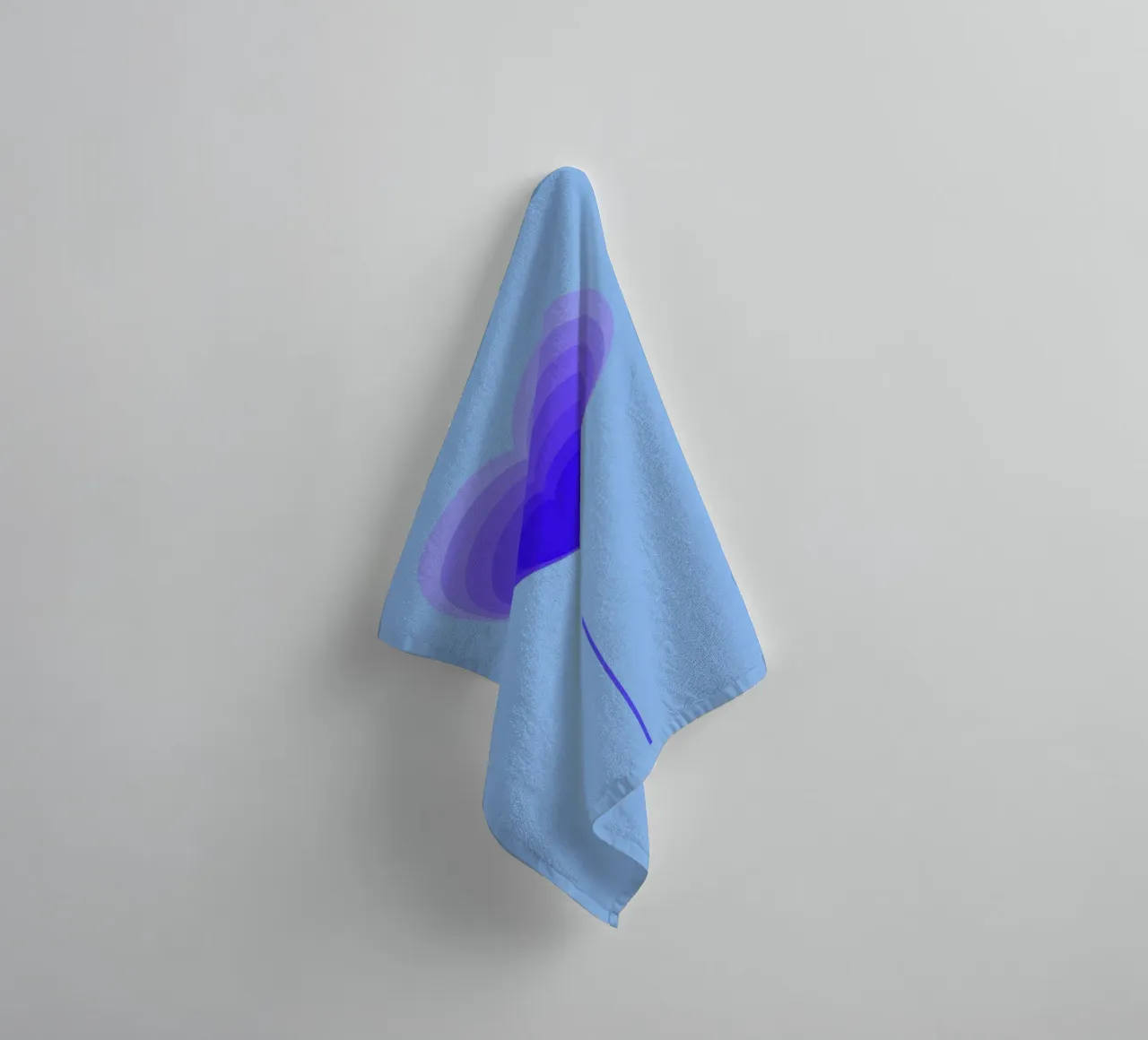 Design fiore cuore - fiore lecca-lecca viola, minimalista asciugamano da bagno da Lilou Art