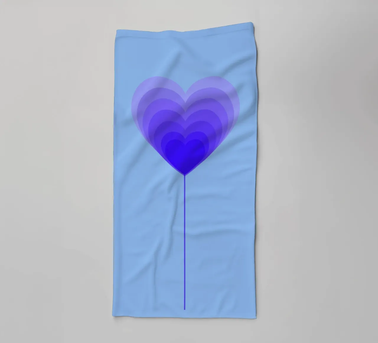 Design fiore cuore - fiore lecca-lecca viola, minimalista asciugamano da bagno da Lilou Art