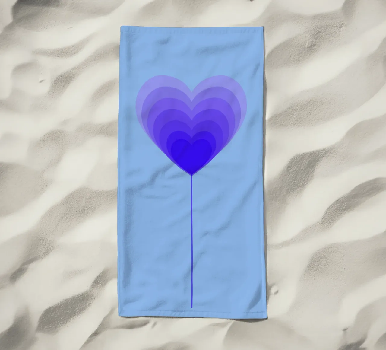 Design fiore cuore - fiore lecca-lecca viola, minimalista telo mare da Lilou Art
