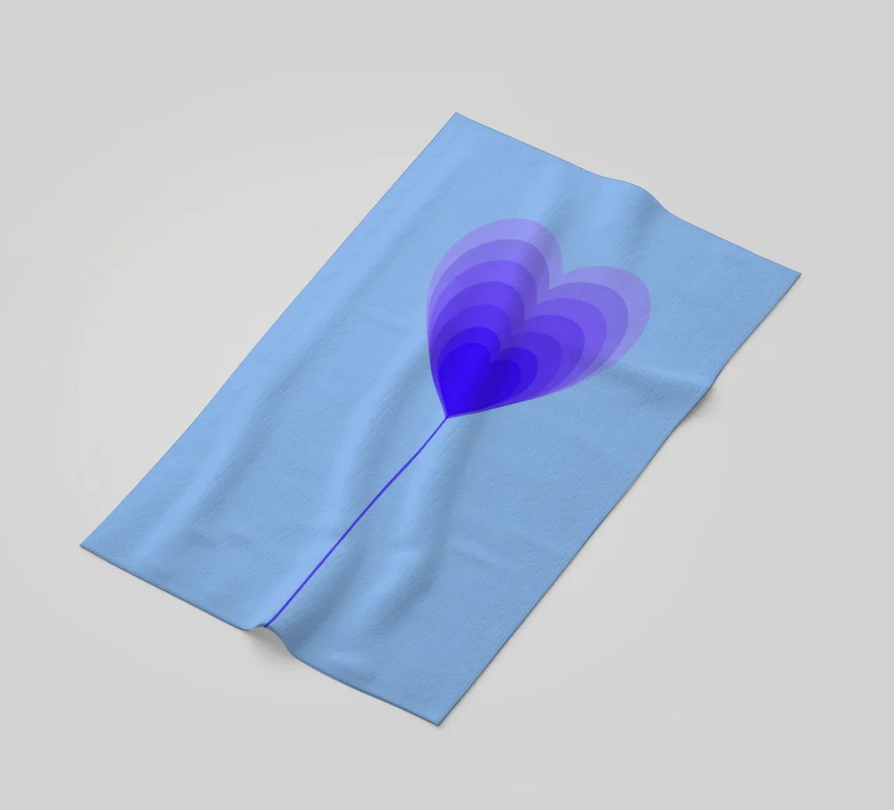 Design fiore cuore - fiore lecca-lecca viola, minimalista telo mare da Lilou Art