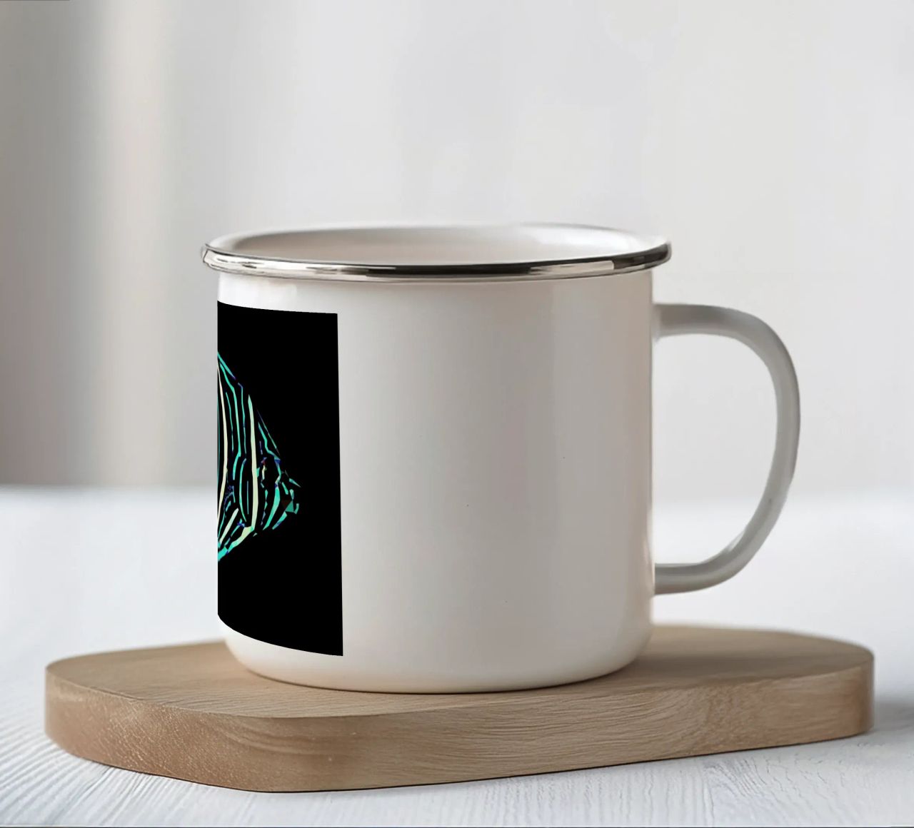 Pomacanthus semicirculatus tazza in smalto da Matěj Kašpar Jirásek